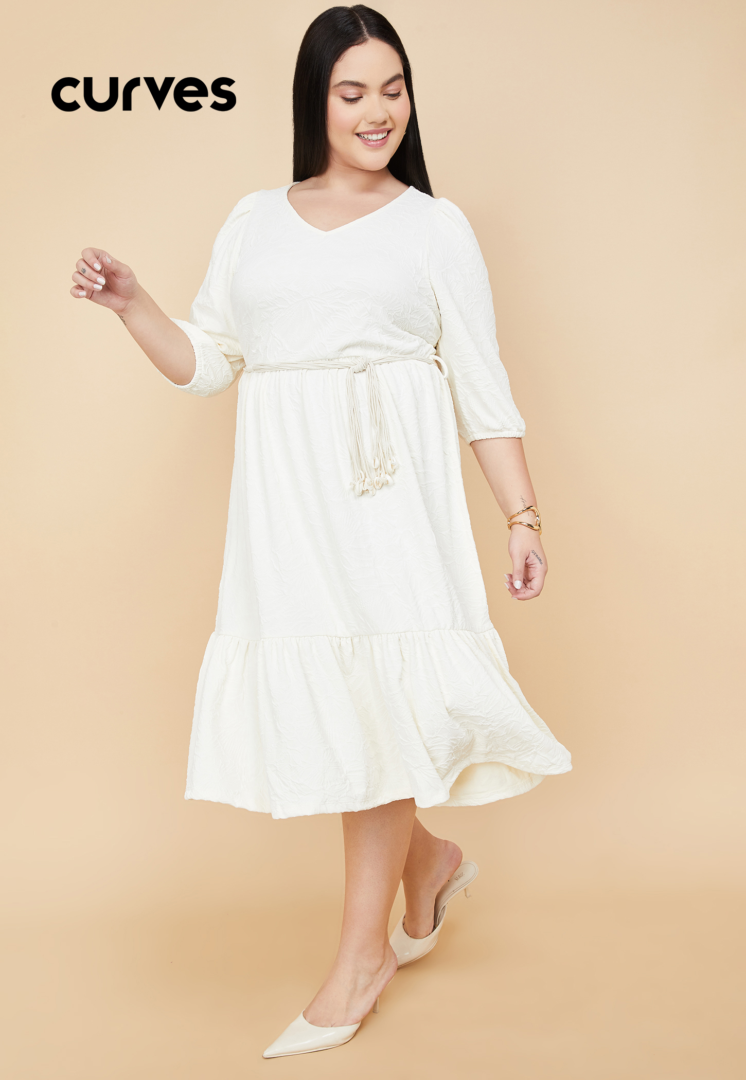Women Floral Textured Midi Dress-picture-33