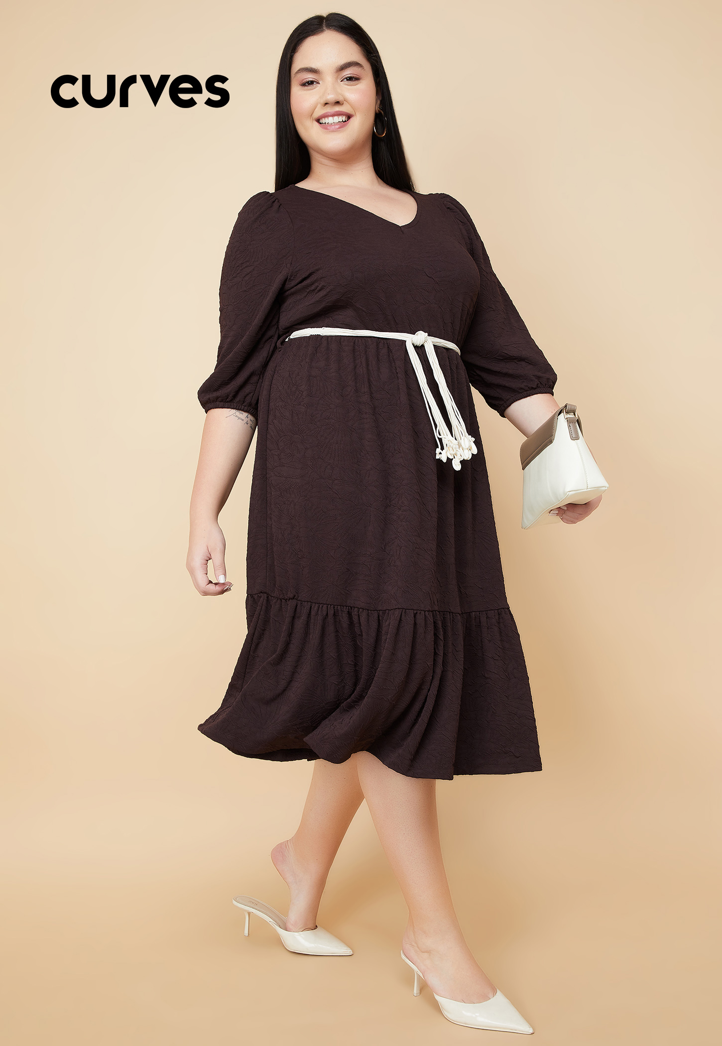 Women Floral Textured Midi Dress-picture-21