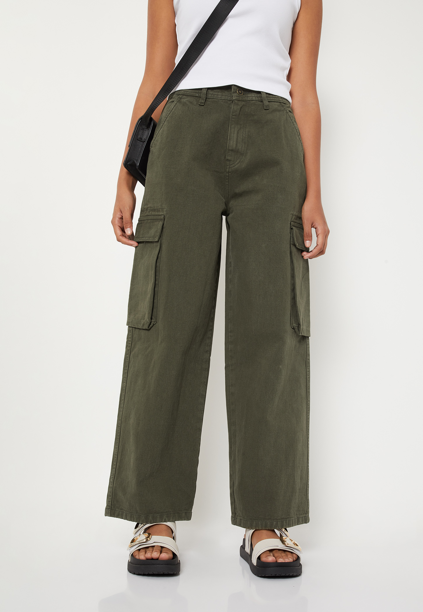 Women Solid Cargo Jeans-picture-35