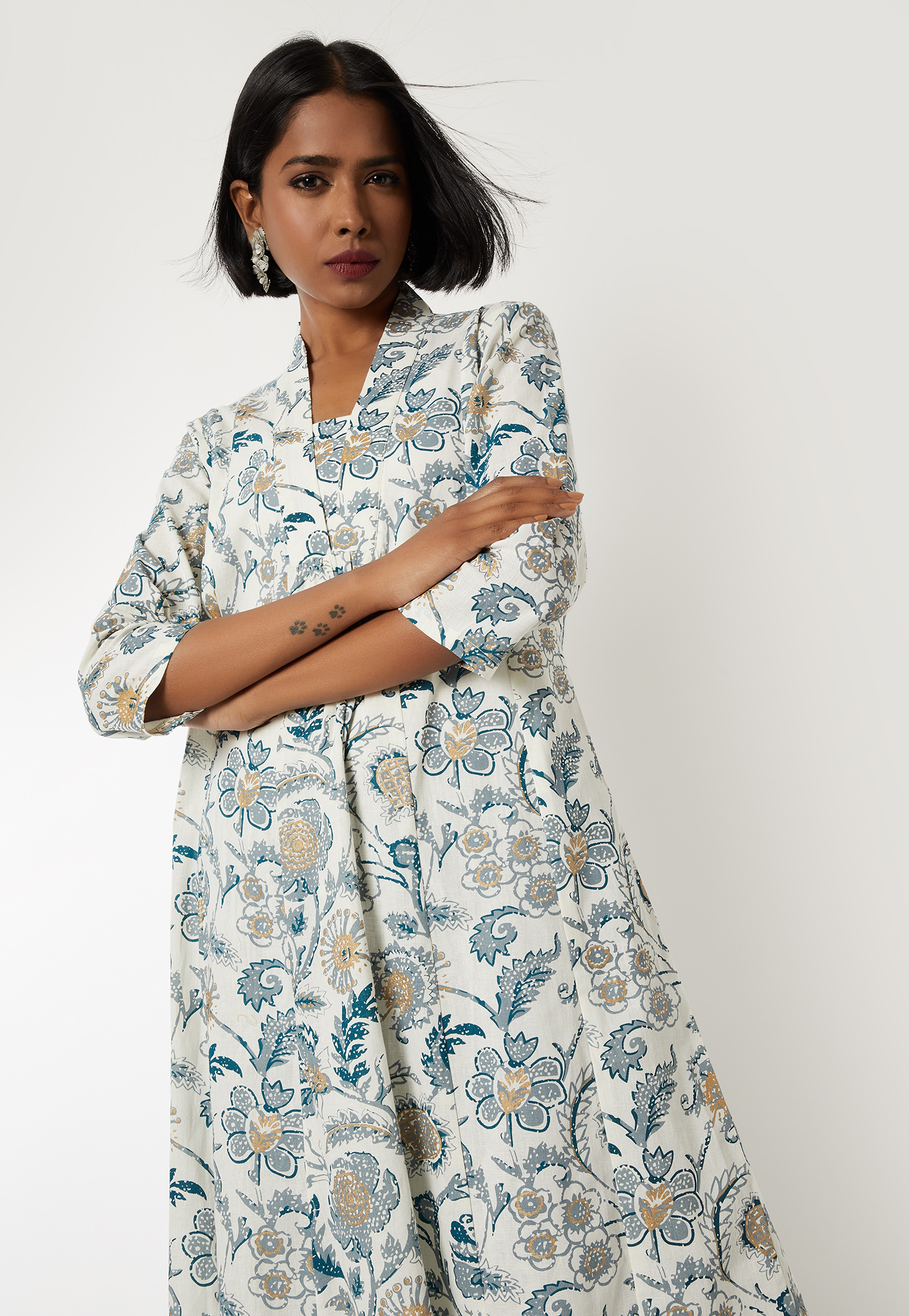 Women Floral Print A-line Kurta Set-picture-15