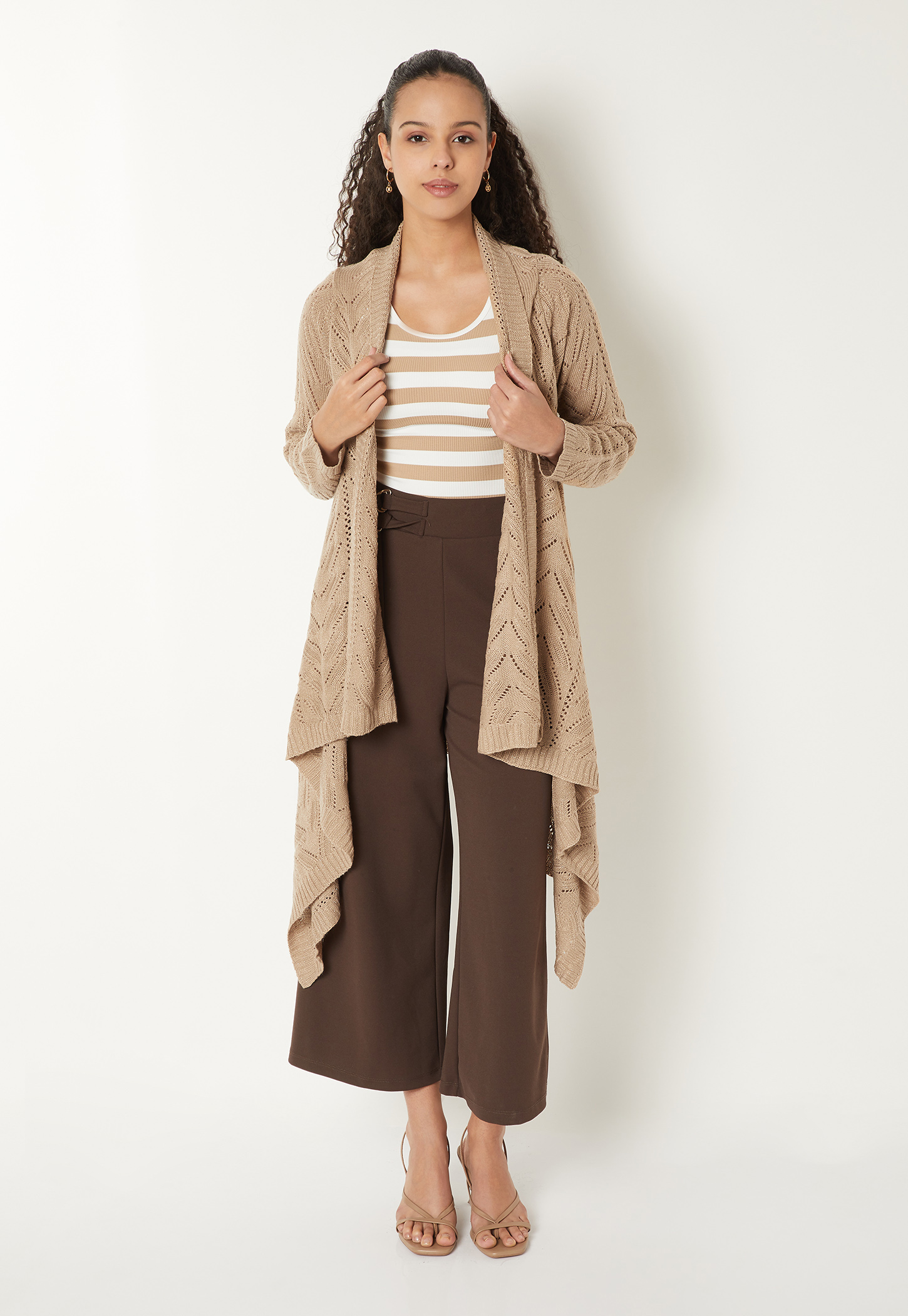 Women Crochet Waterfall Shrug-image-5