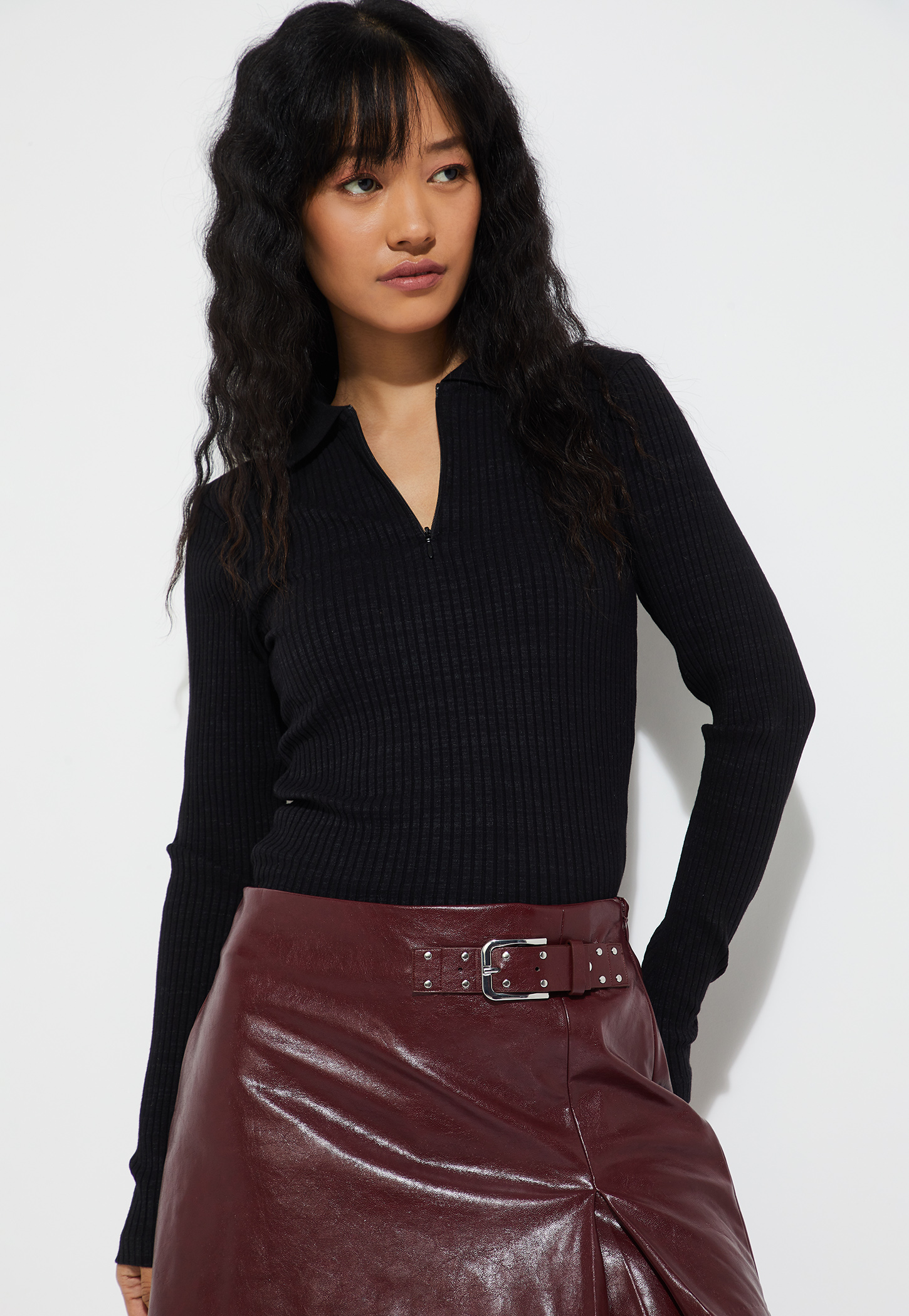 URB_N Women Ribbed Fitted Top-image-2