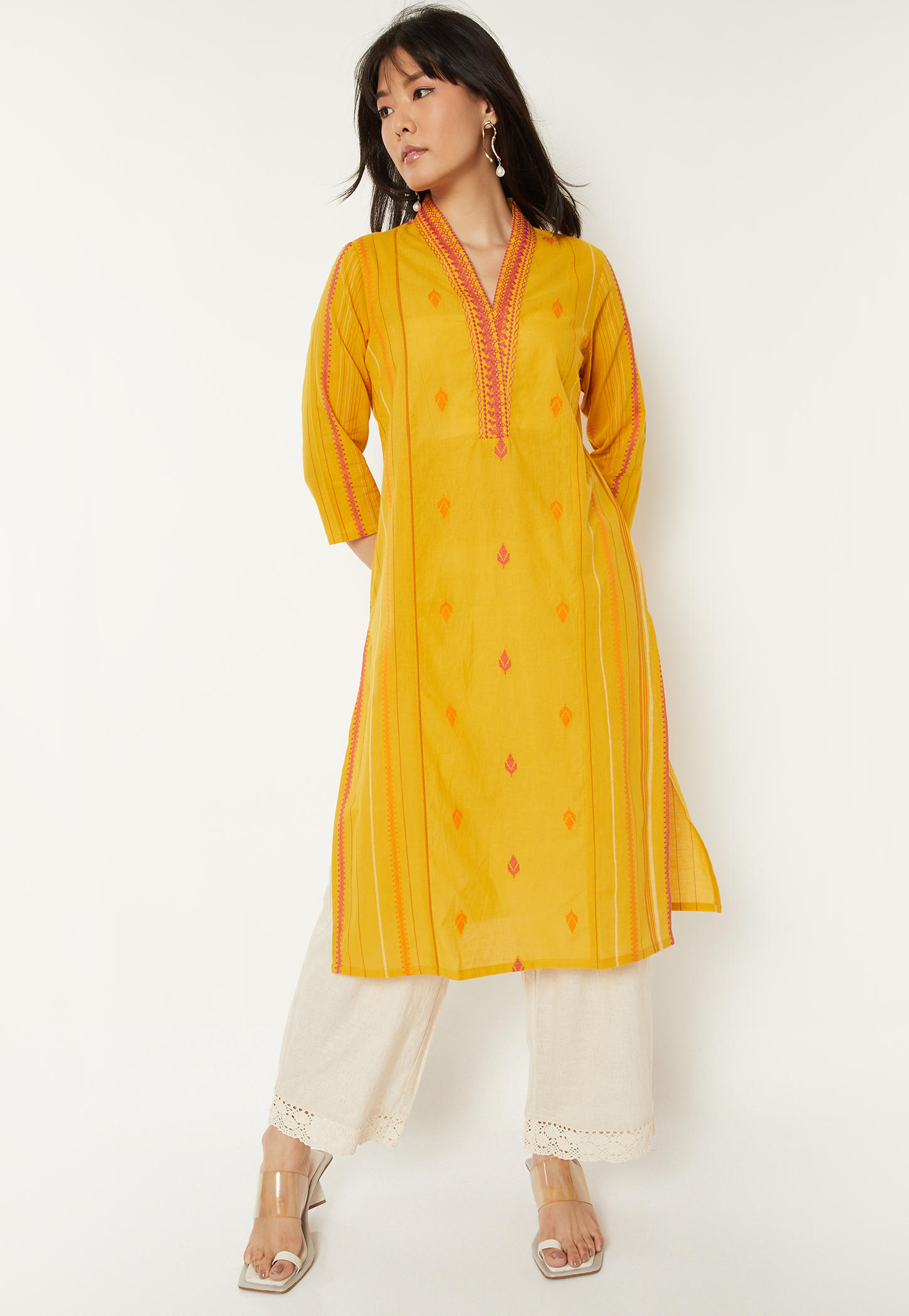 Women Embroidered Straight Kurta-image-9