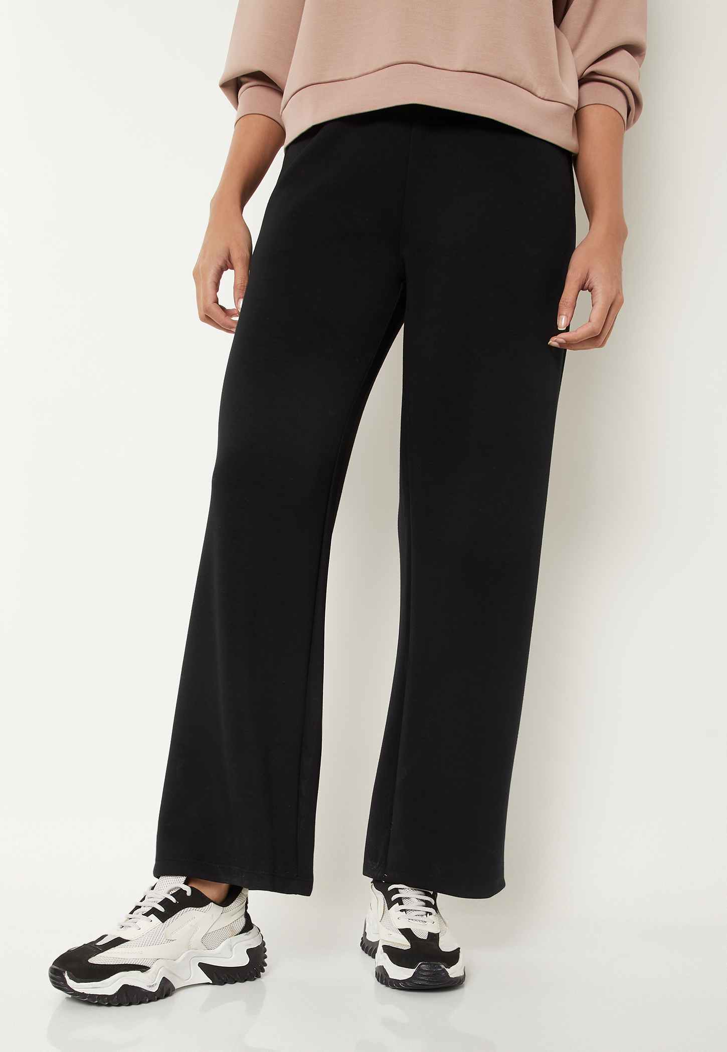 Women Solid Wide Leg Sports Track Pants-picture-28