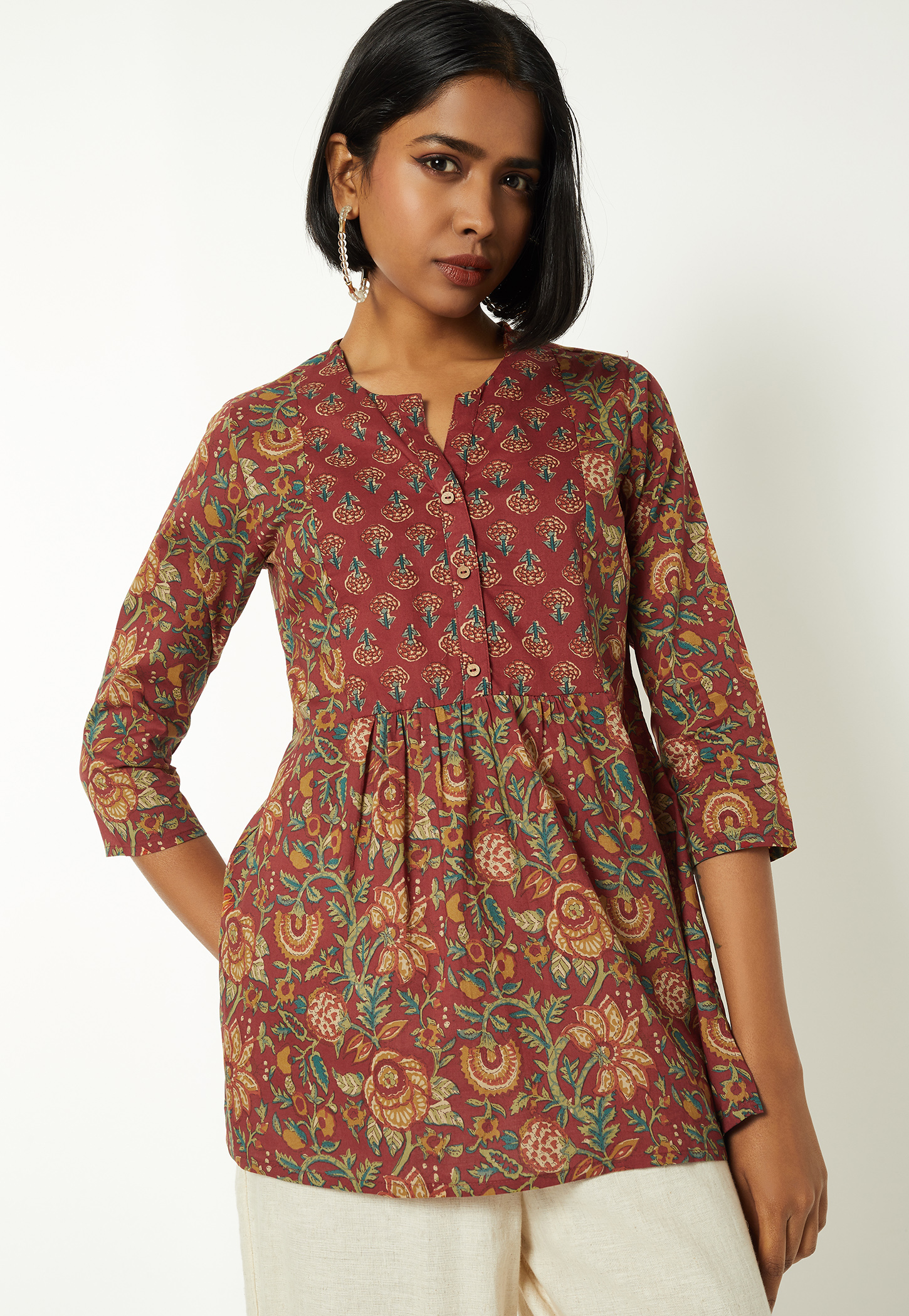 Women Floral Print A-line Kurti-picture-22