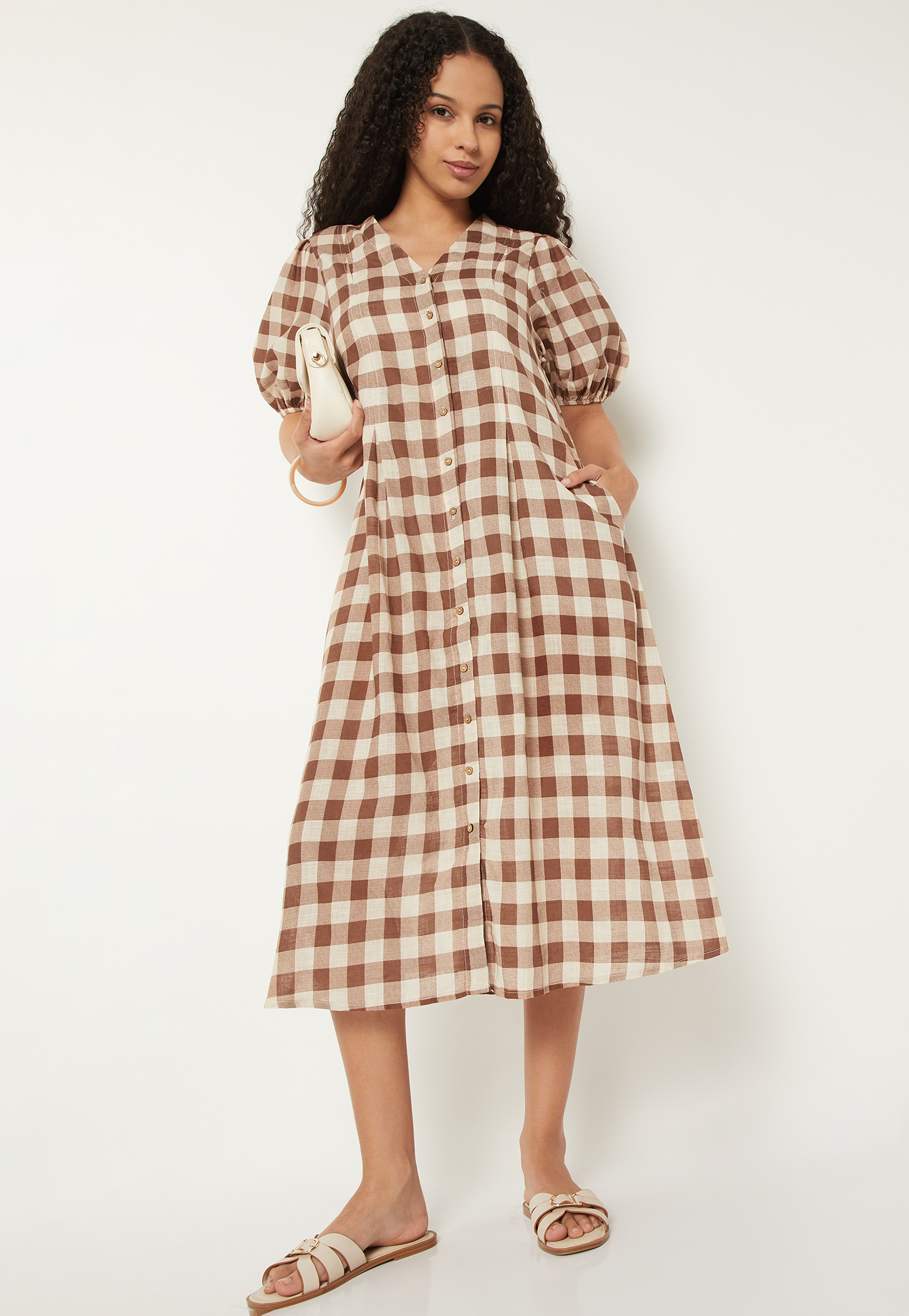 Kalki x Max Women Checked Shirt Dress-picture-36