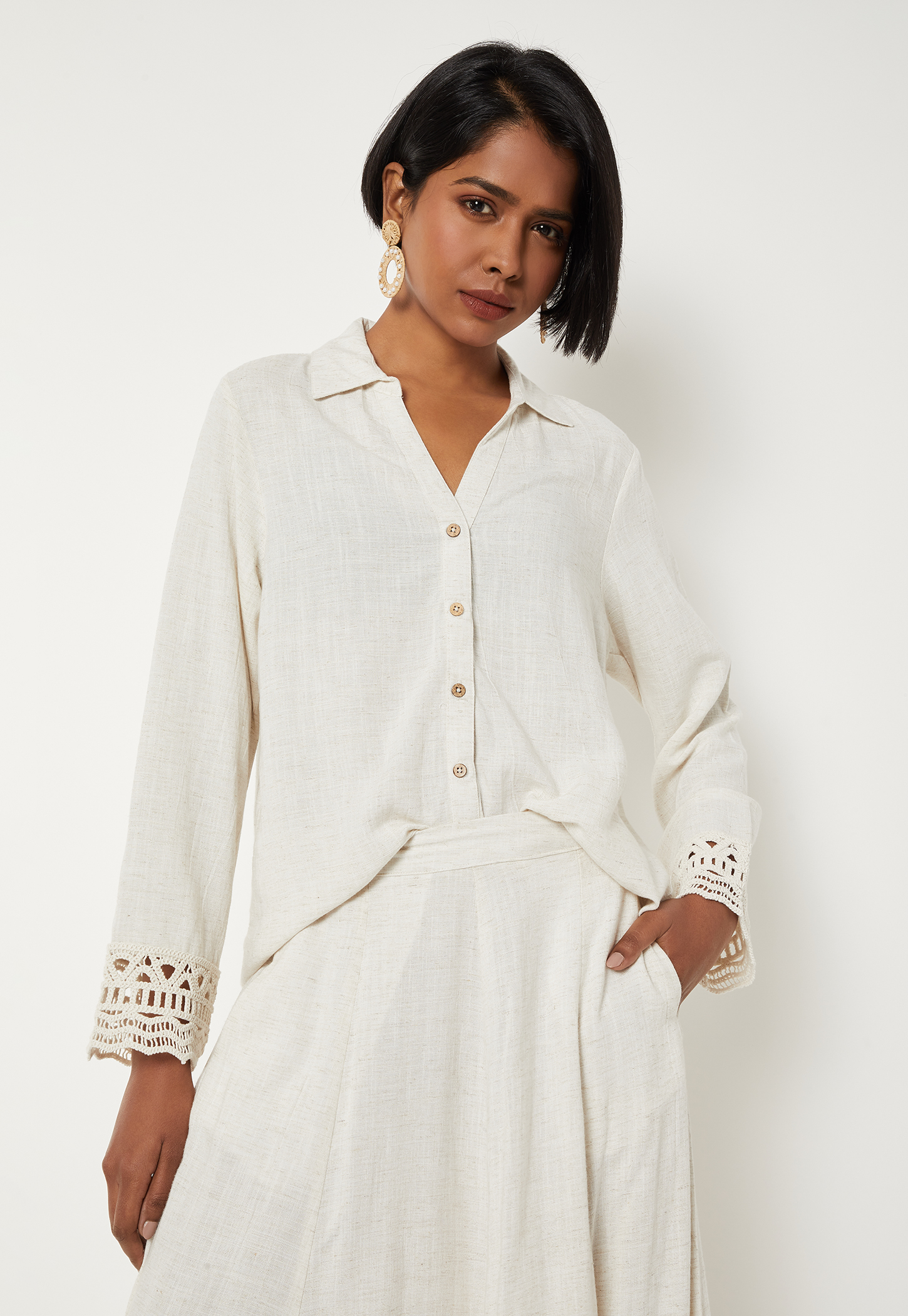 Women Lace Embroidered Regular Fit Shirt-picture-31