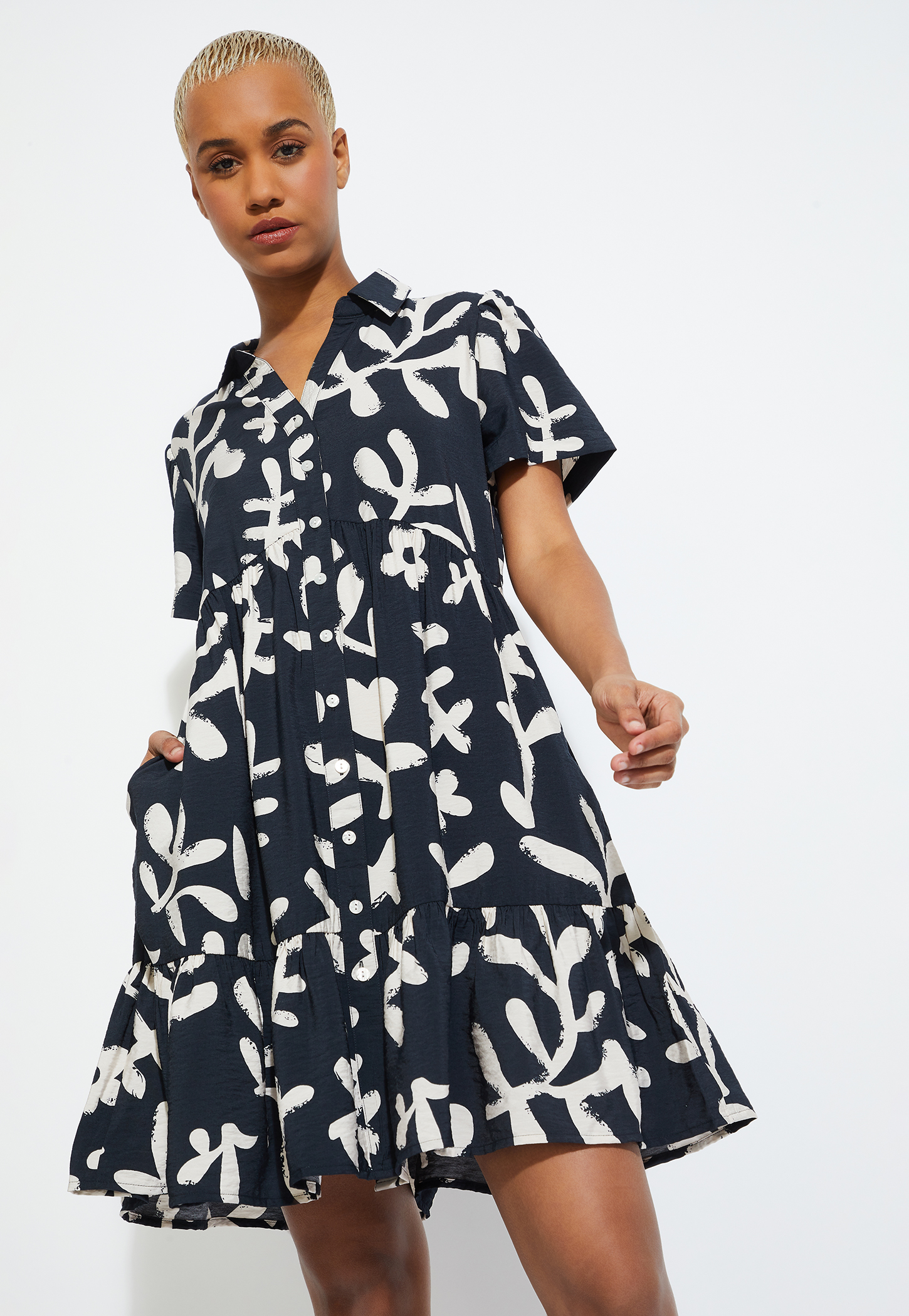 ALAYA F x URB_N Women Printed Fit & Flare Shirt Dress-picture-37