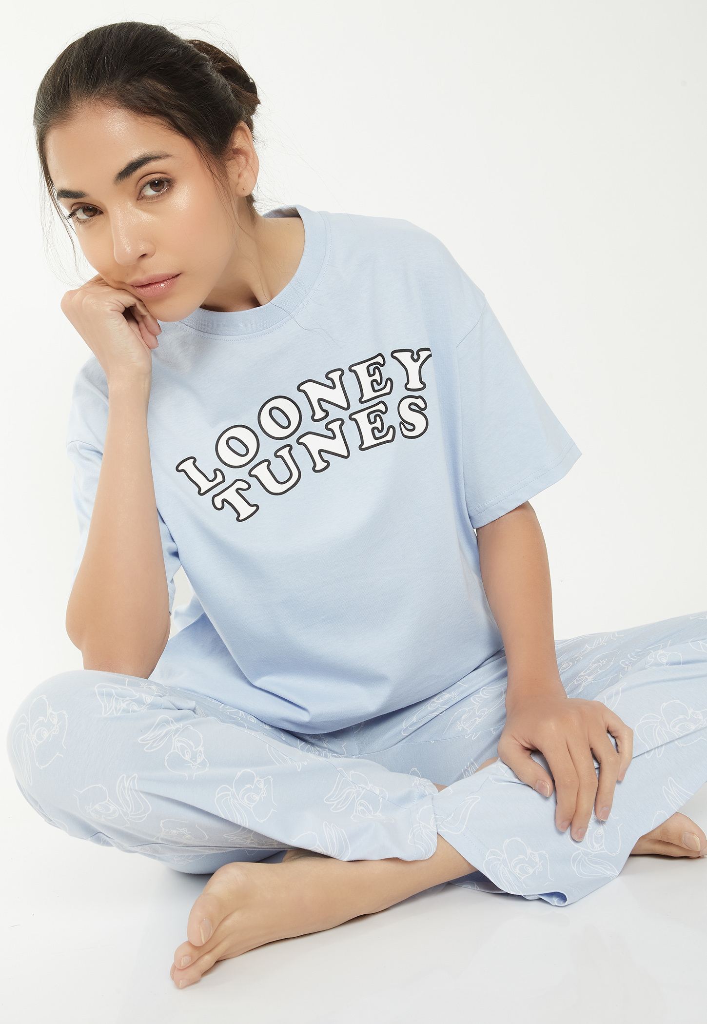 Women Bugs Bunny Print PJ Set-picture-52