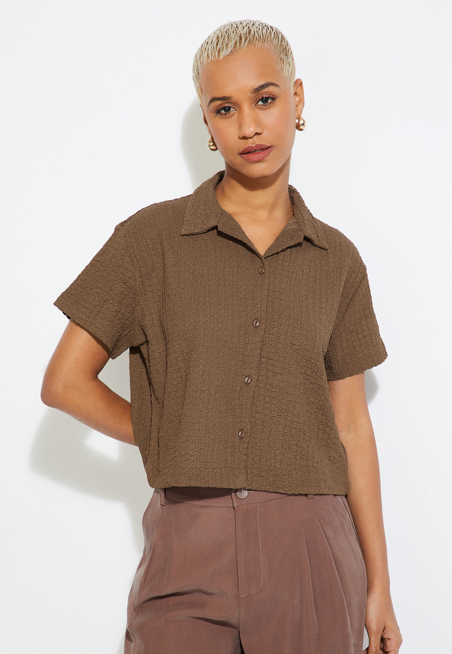 ALAYA F x URB_N Women Textured Boxy Fit Crop Shirt-picture-27