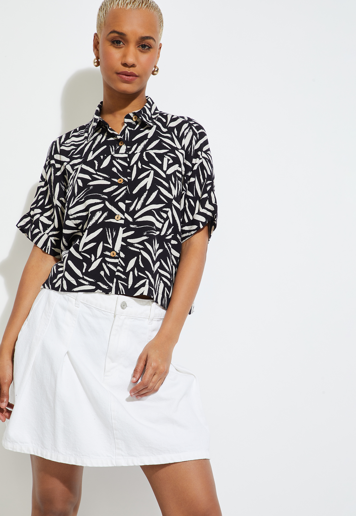 ALAYA F X URB_N Women Printed Boxy Fit Shirt-picture-32