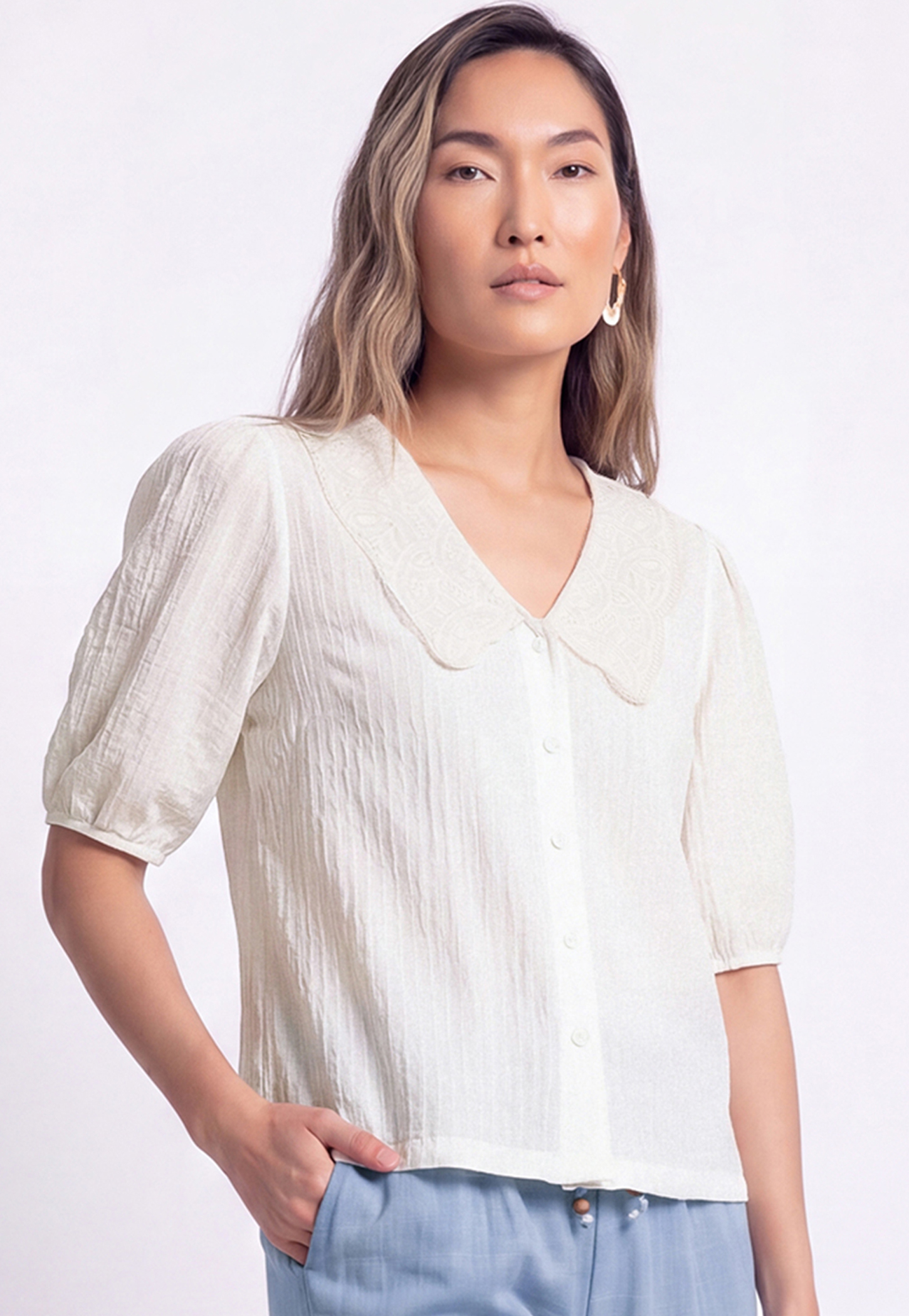 Women Crinkled Blouse-image-0