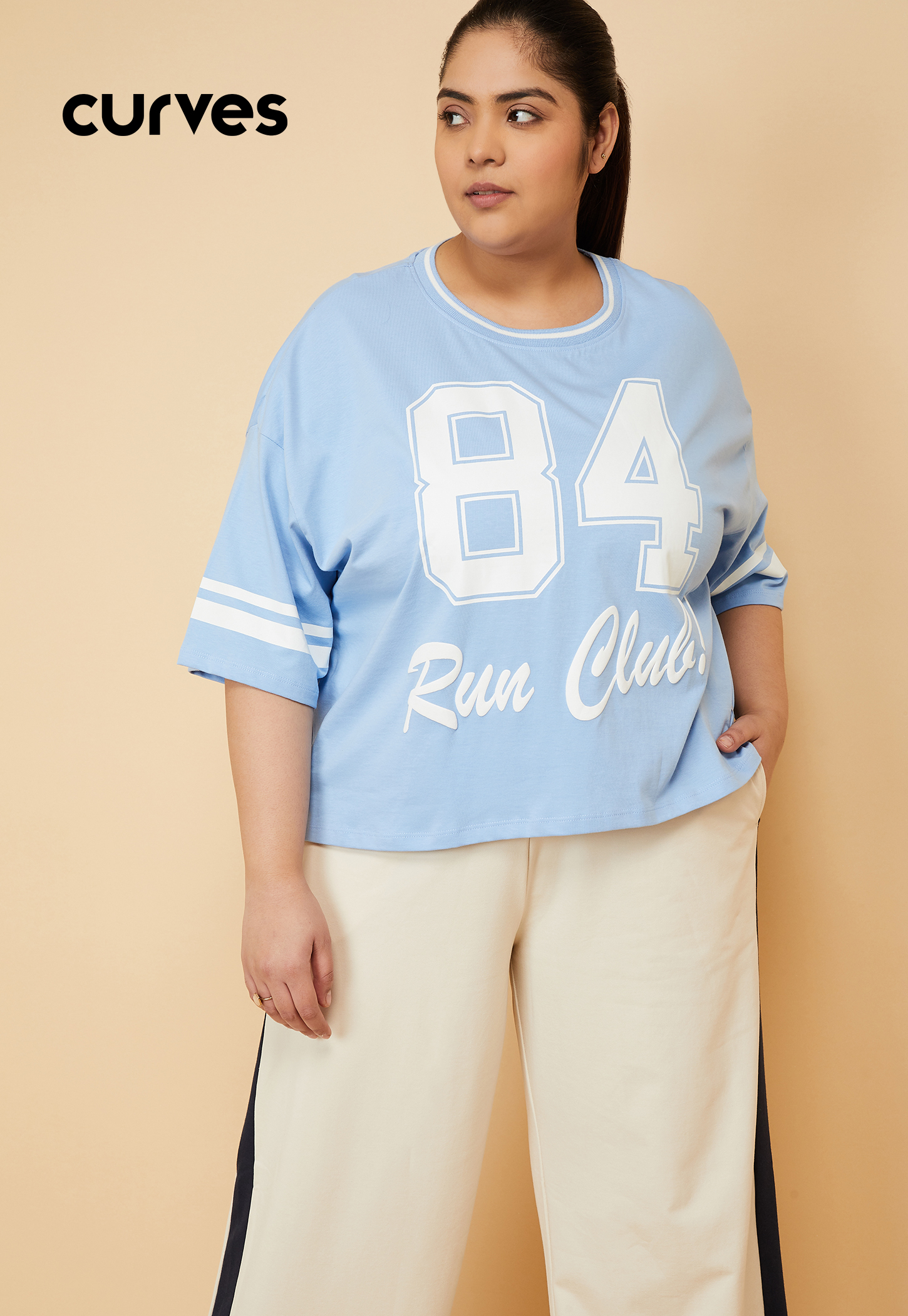 Women Printed Boxy Fit Sports T-shirt-picture-43