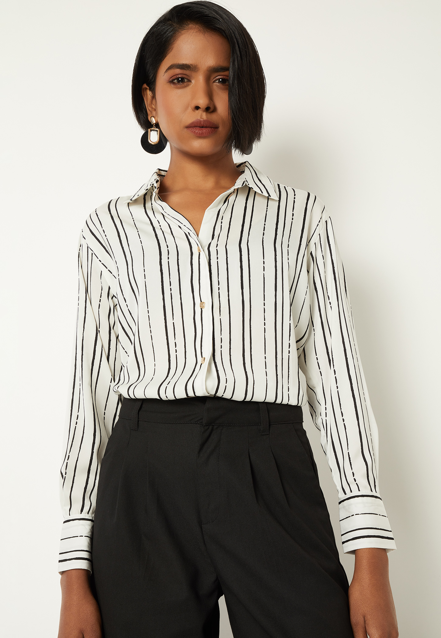 Women Striped Satin-Finish Shirt-picture-56