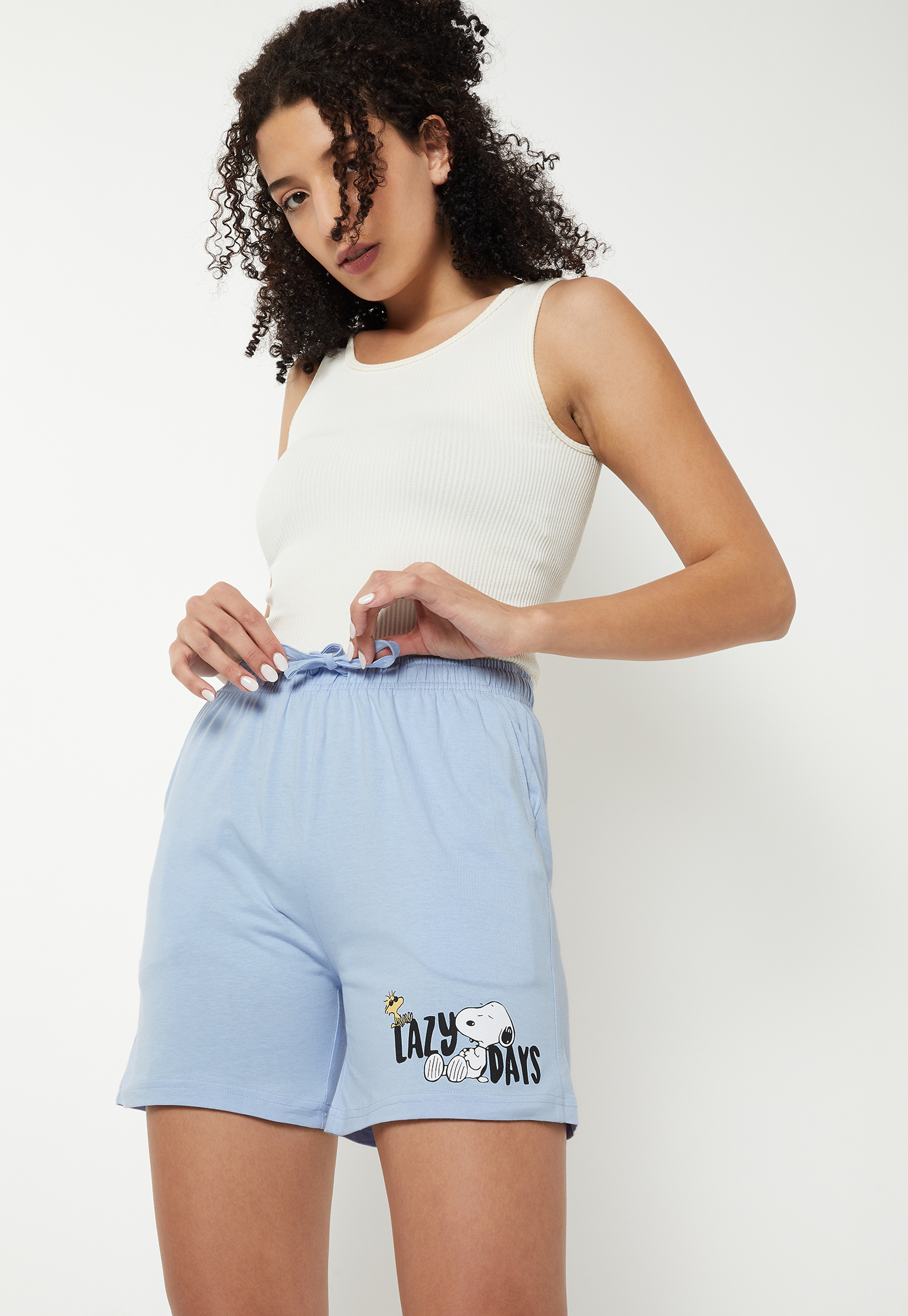 Women Snoopy Print Shorts-picture-14