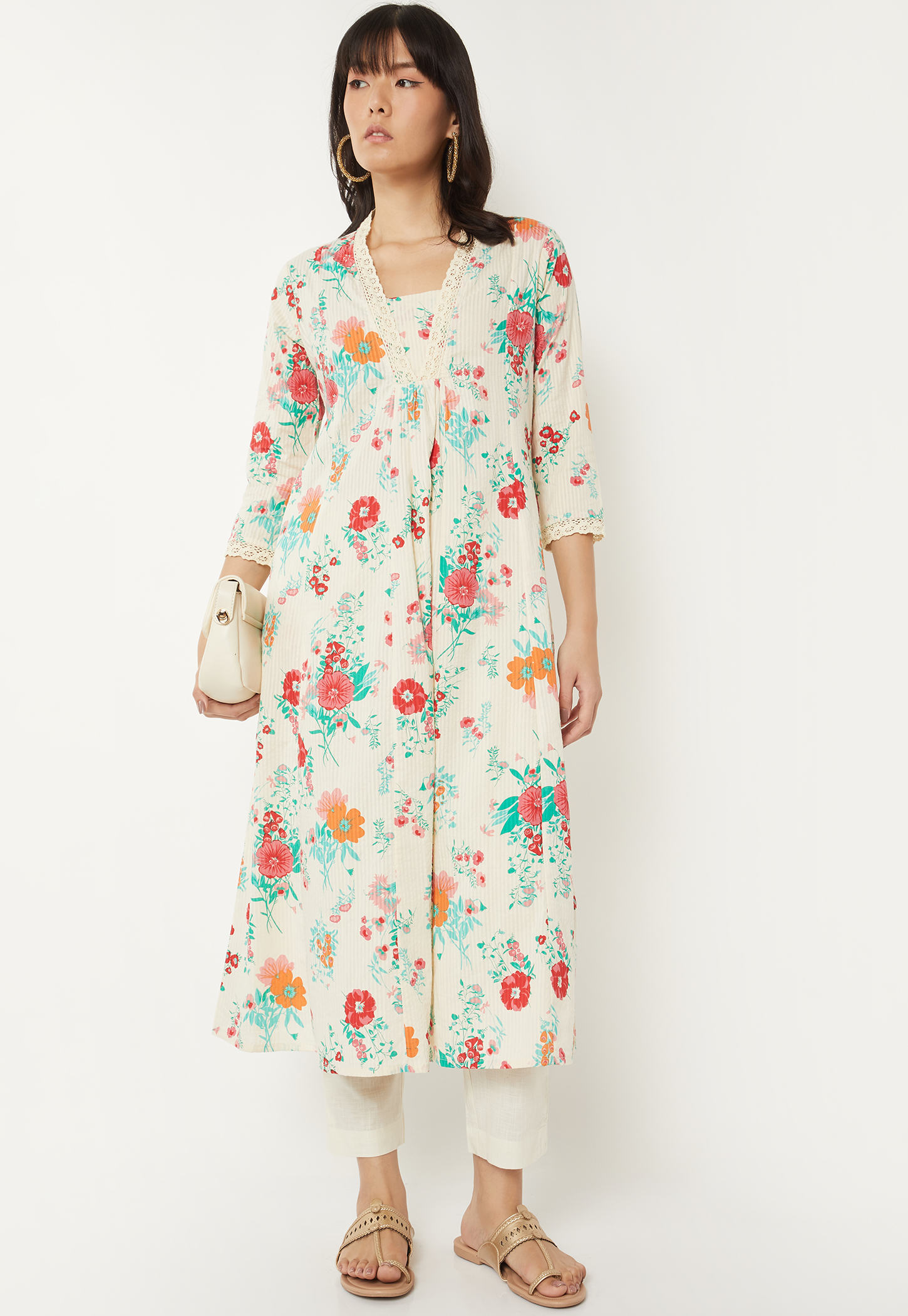 Women Floral Print A-line Kurta Set-picture-23