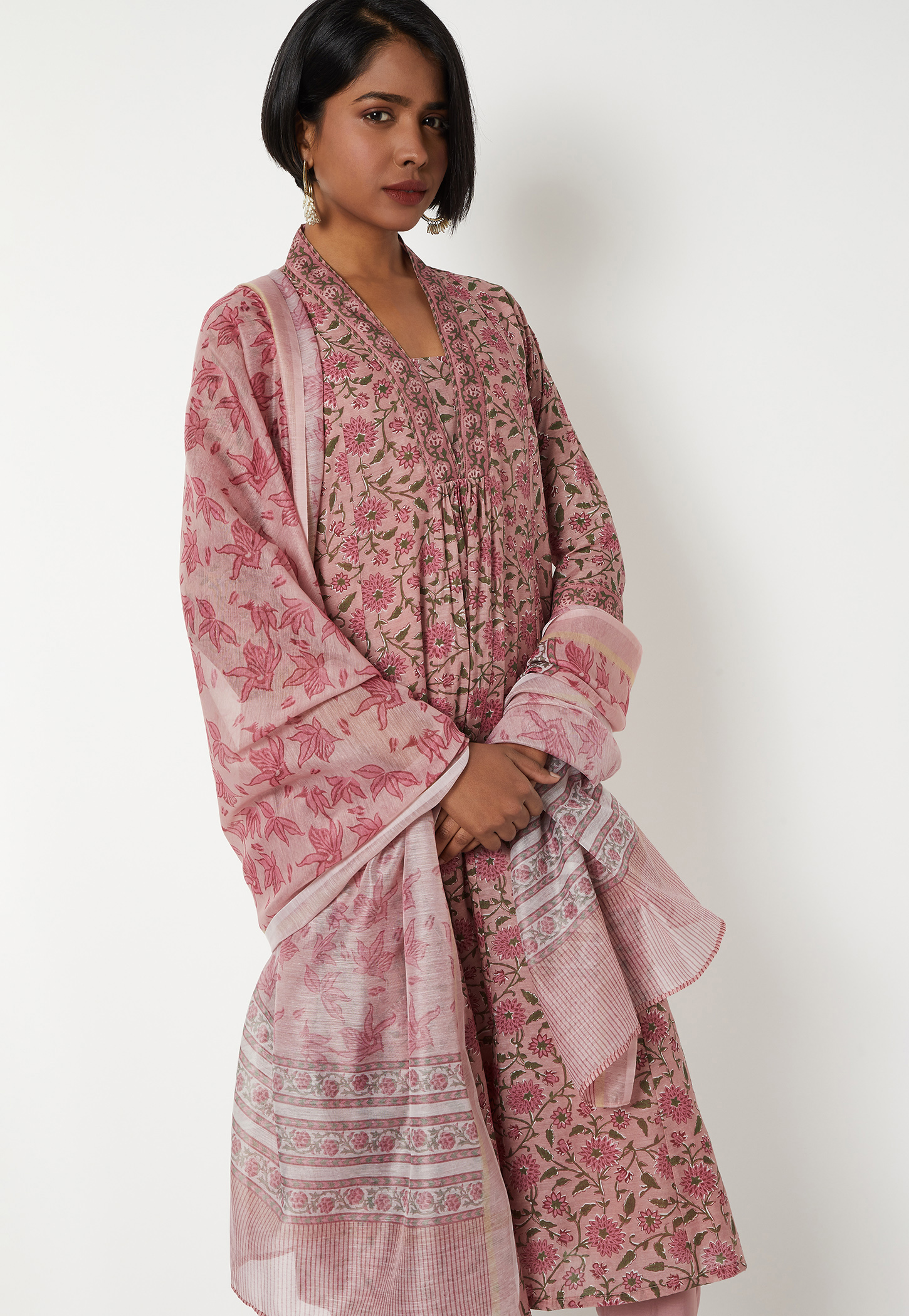 Women Floral Print A-line Kurta Set-picture-21