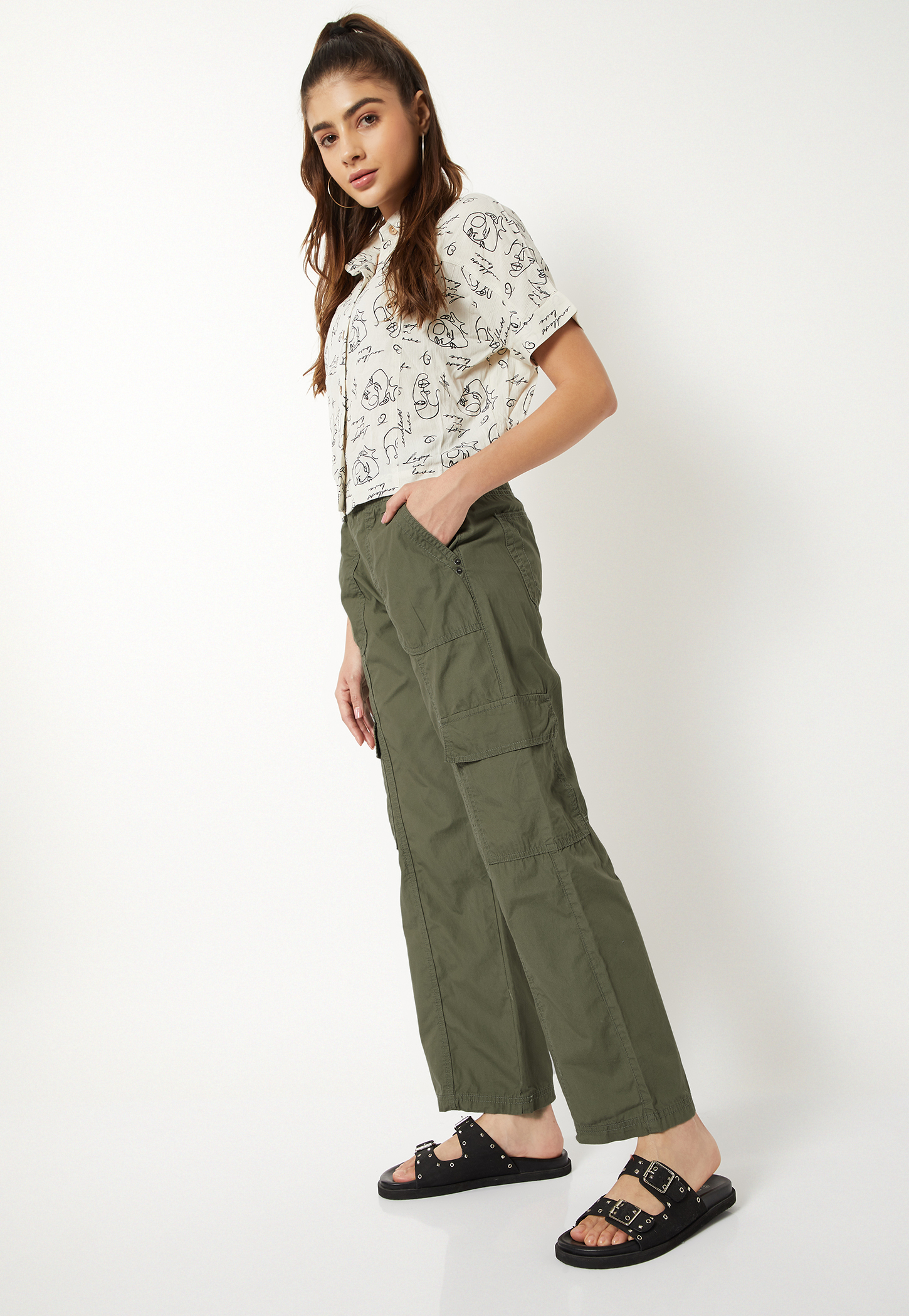 Women Solid Cargos-picture-47