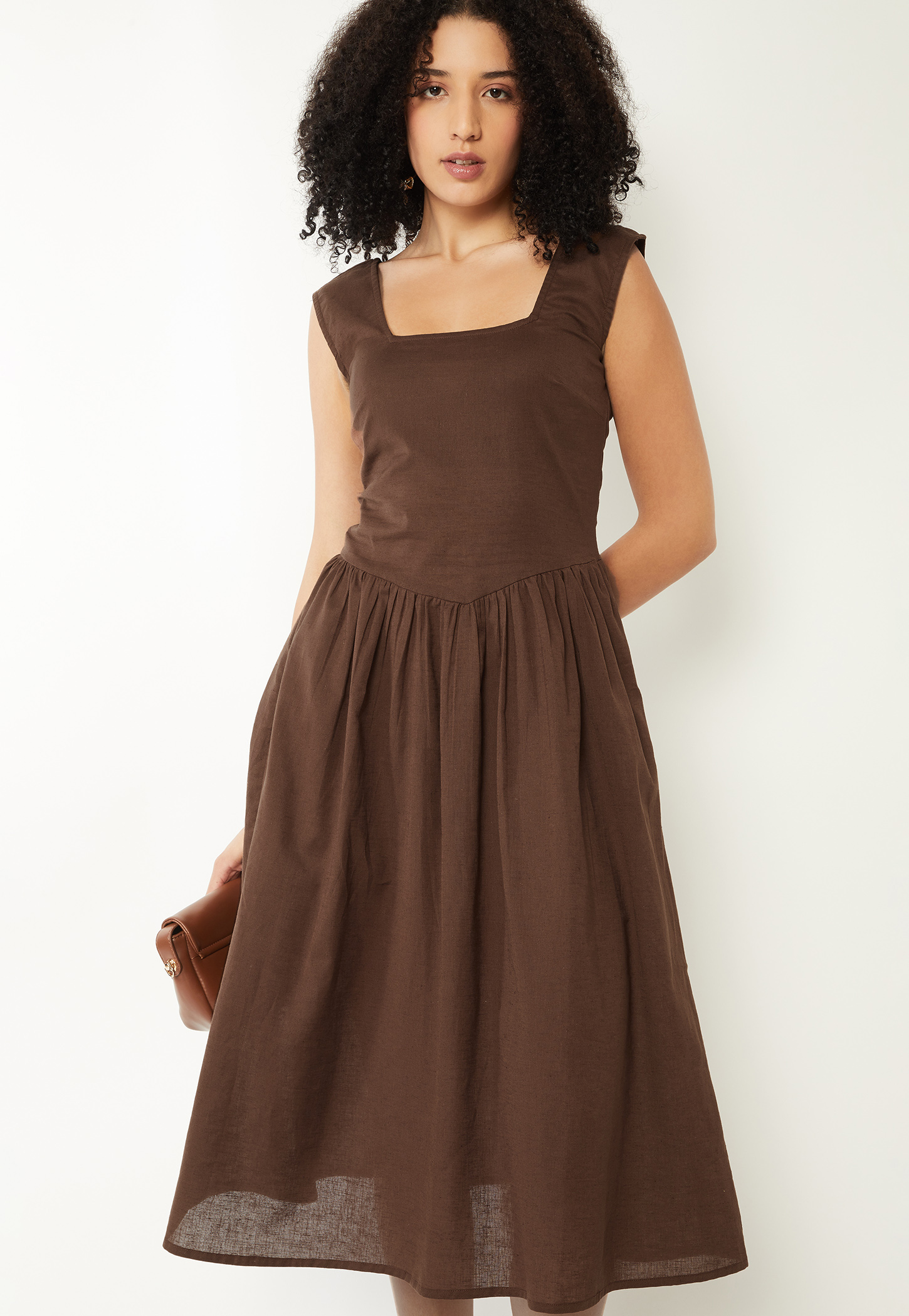 Women Solid A-line Dress-picture-15