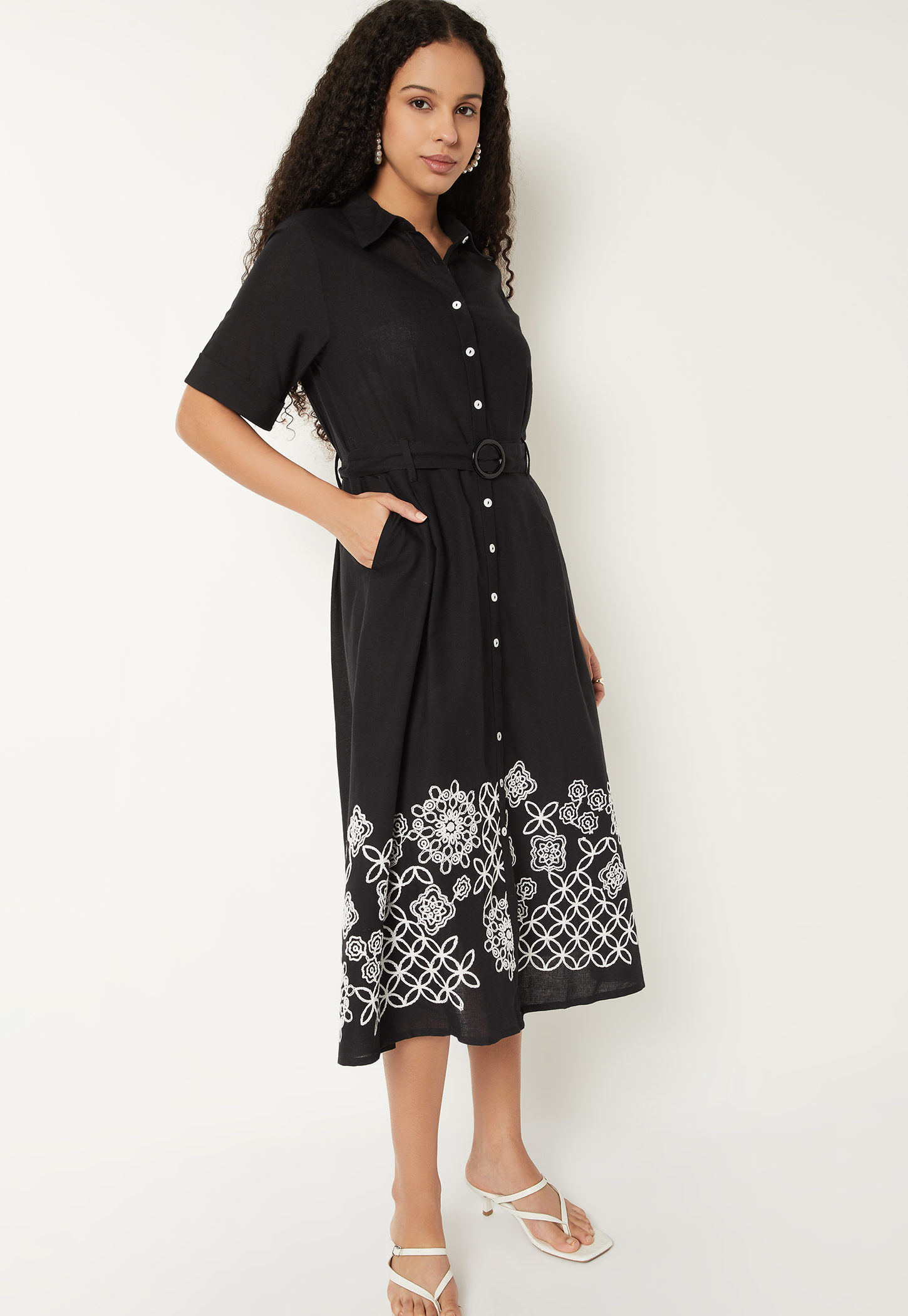 Kalki x Max Women Embroidered Shirt Dress-picture-16