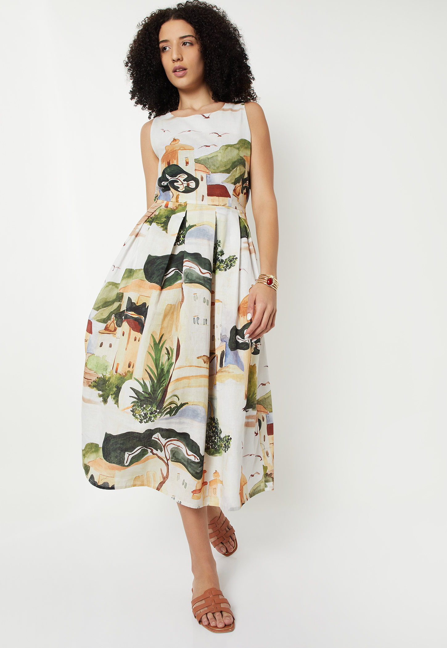 Kalki X Max Women Printed Midi Dress-picture-33