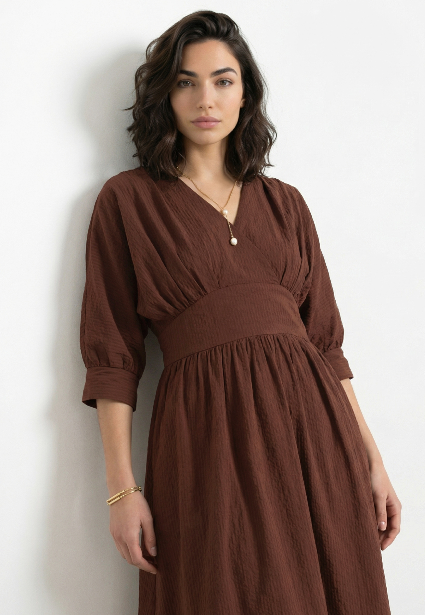Women Textured A-line Midi Dress-picture-18