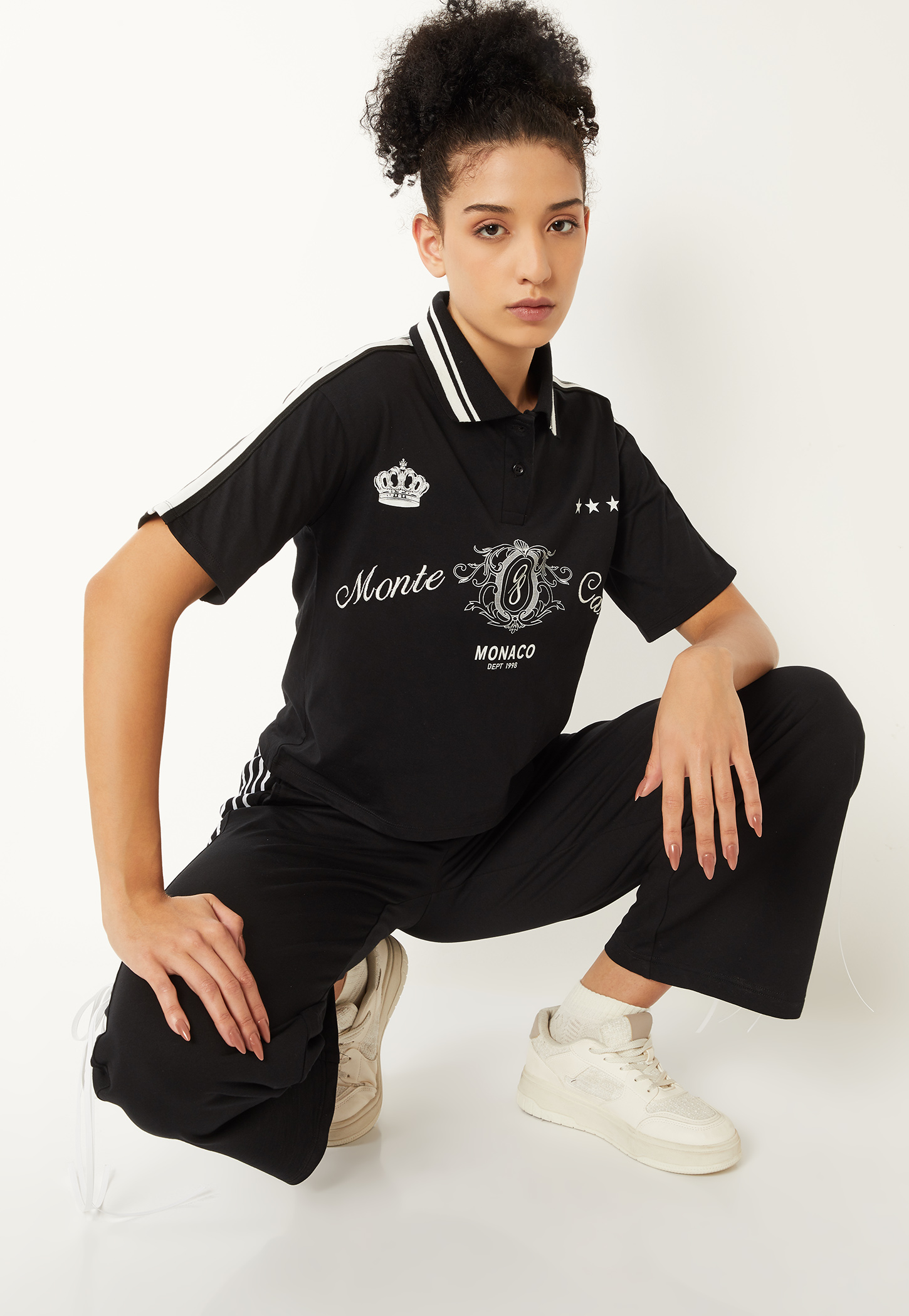 Women Athleisure Printed Polo T-shirt-picture-49
