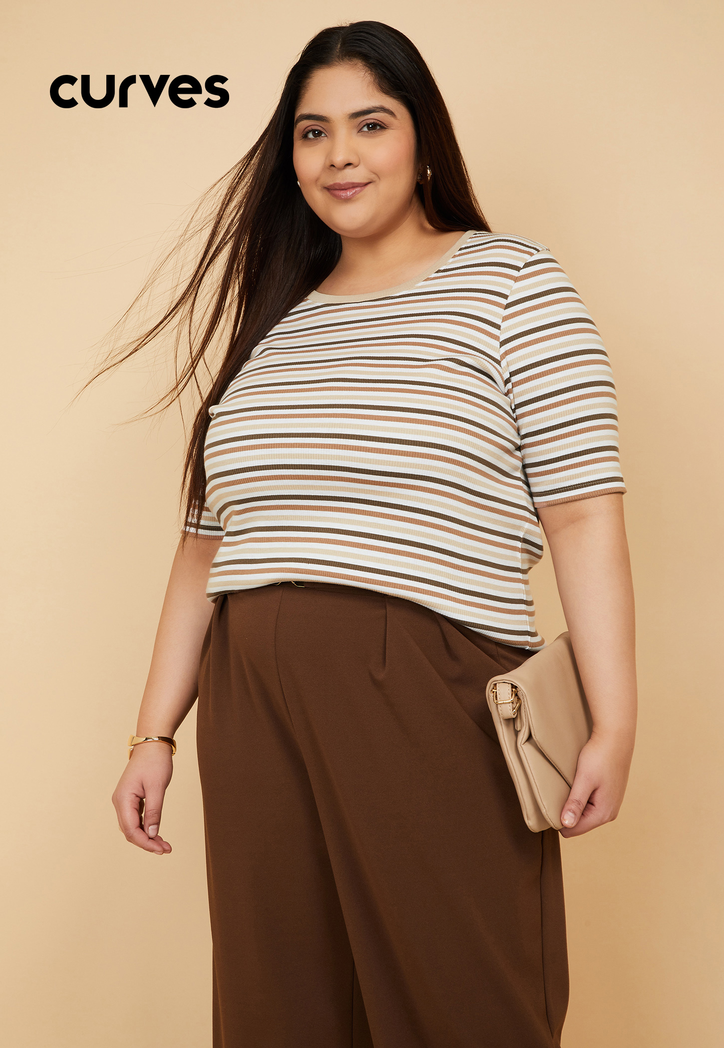 Women Striped Knit T-shirt-picture-56