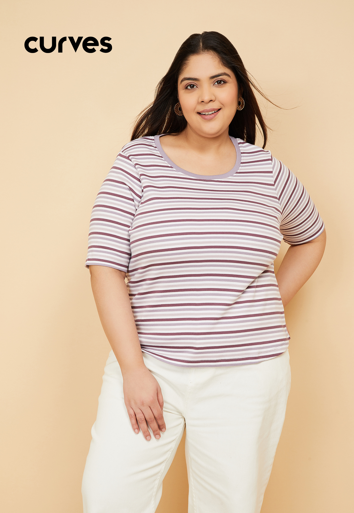 Women Striped Knit T-shirt-picture-45