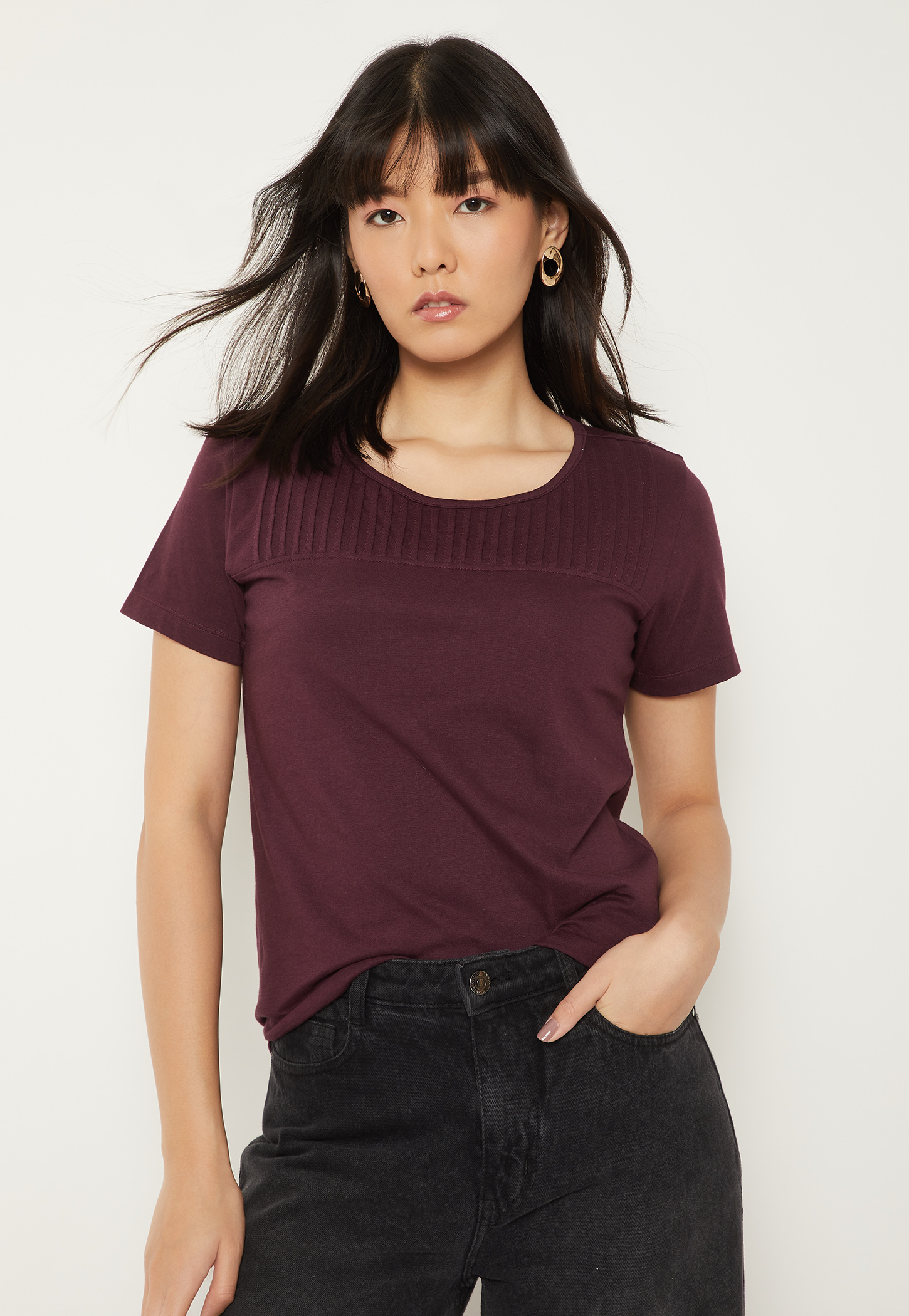 Women Pintuck T-shirt-picture-47
