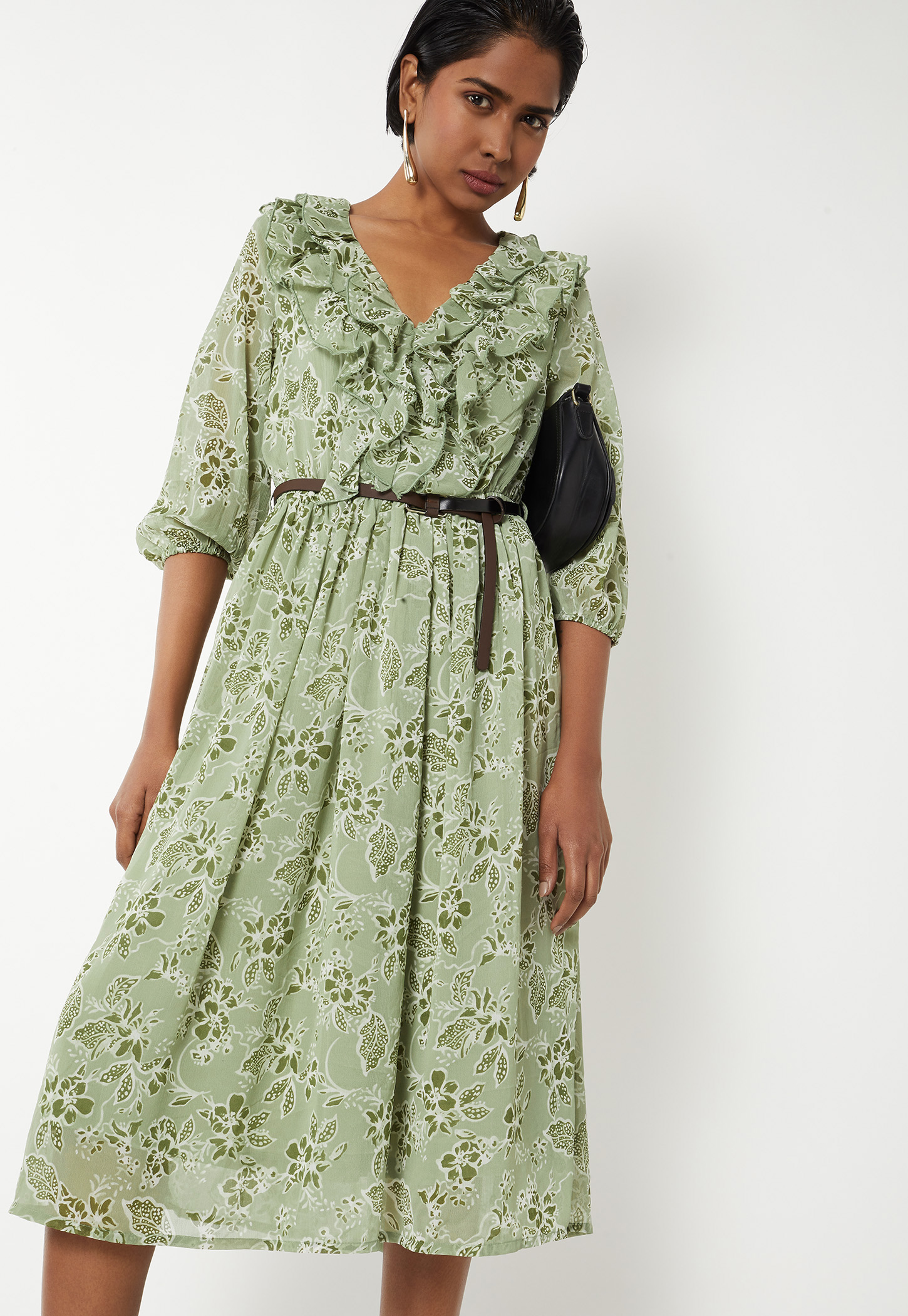Women Printed Belted Dress-picture-24