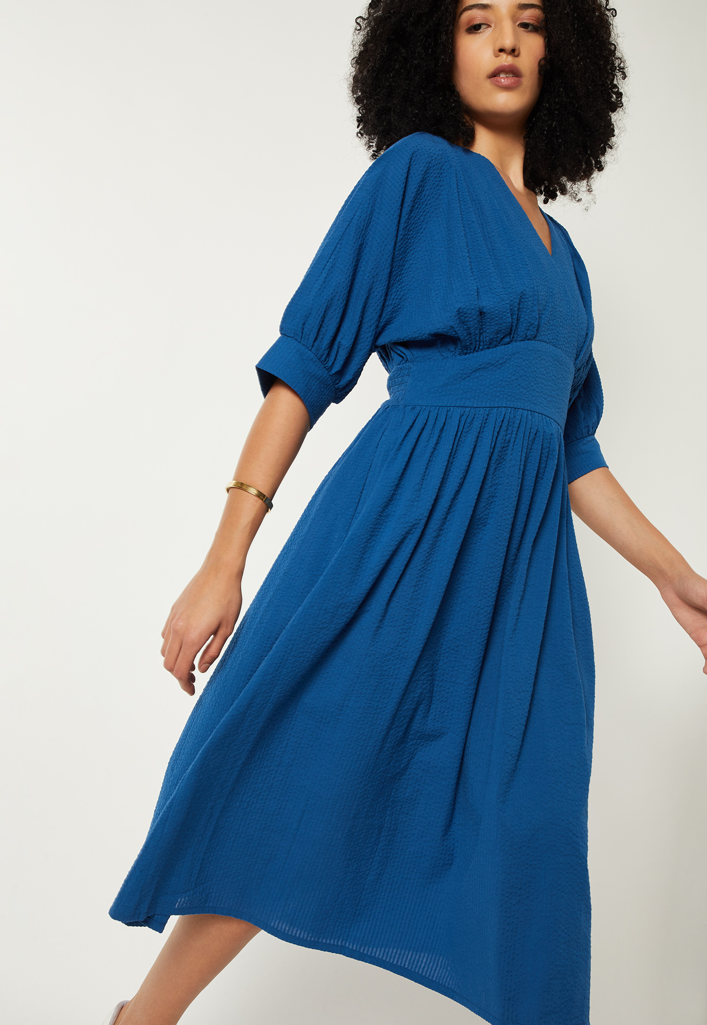 Women Textured A-line Midi Dress-picture-55