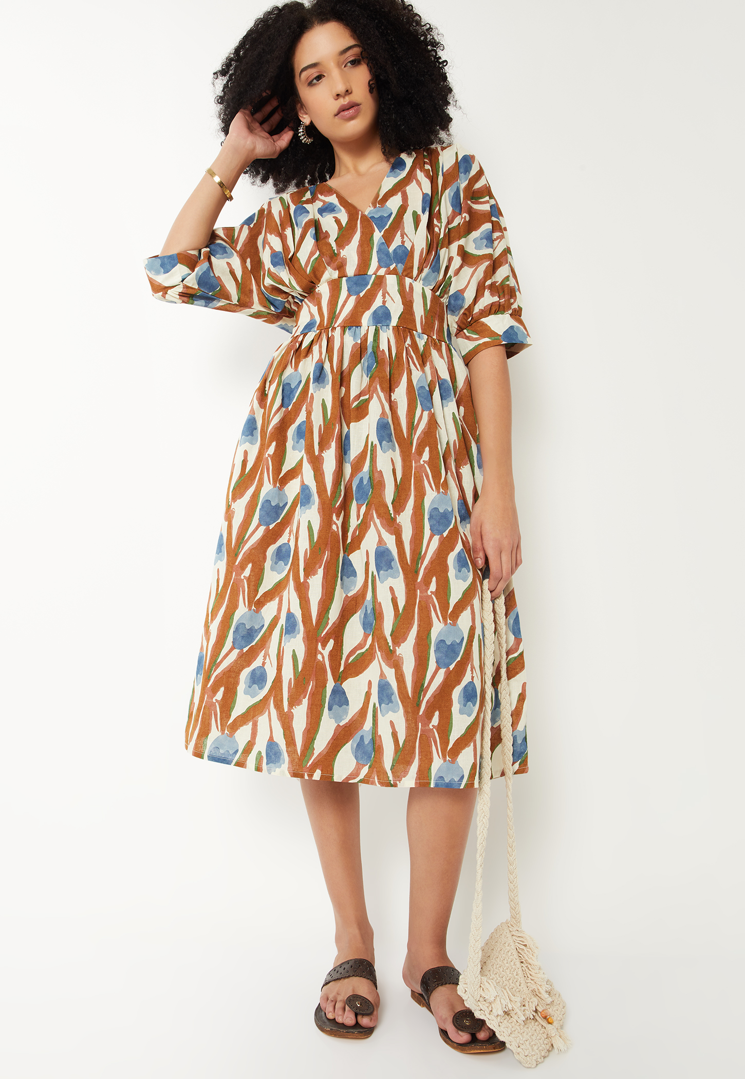 Women Printed A-line Midi Dress-picture-36