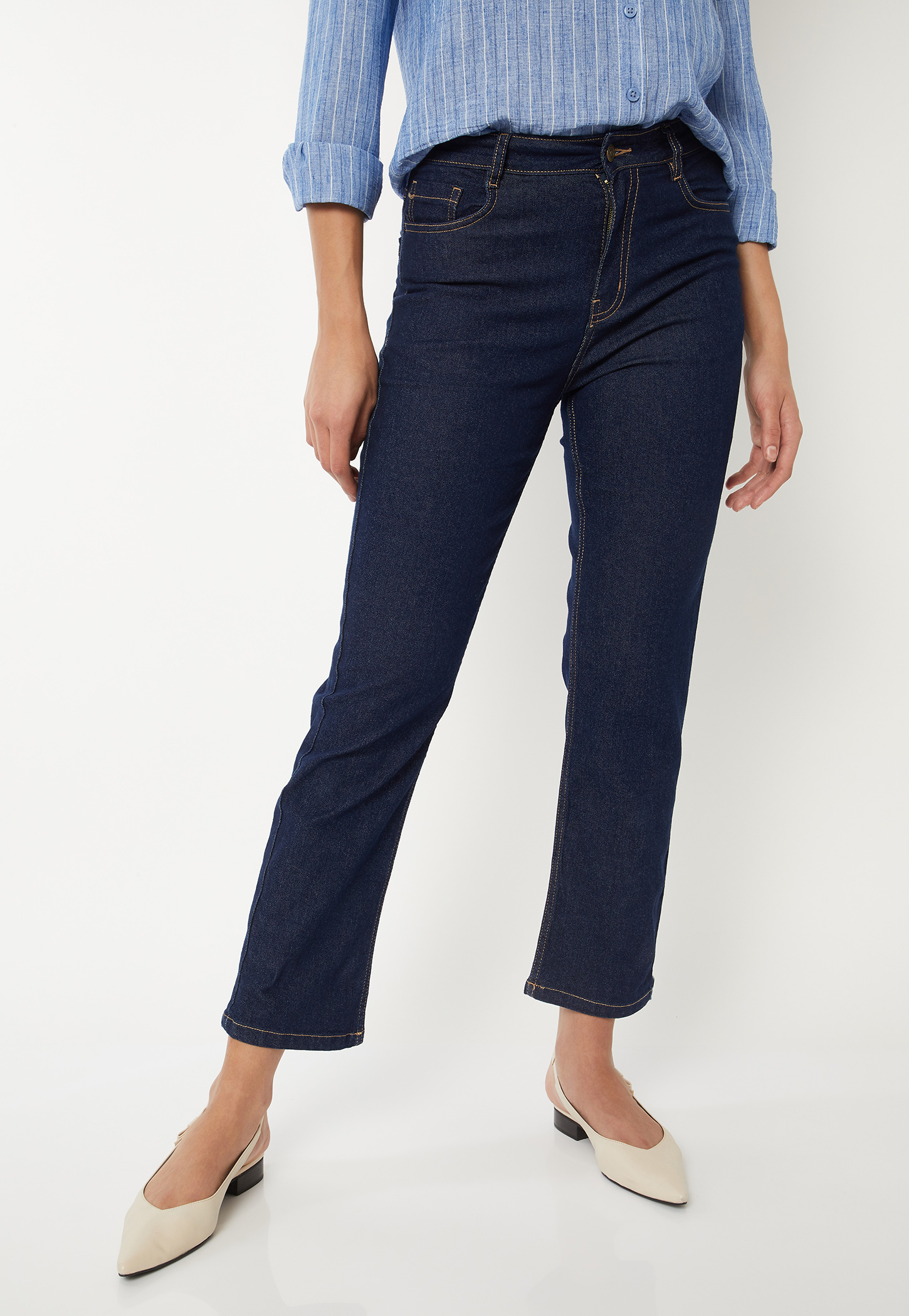 Women Washed Slim Straight Jeans-picture-26