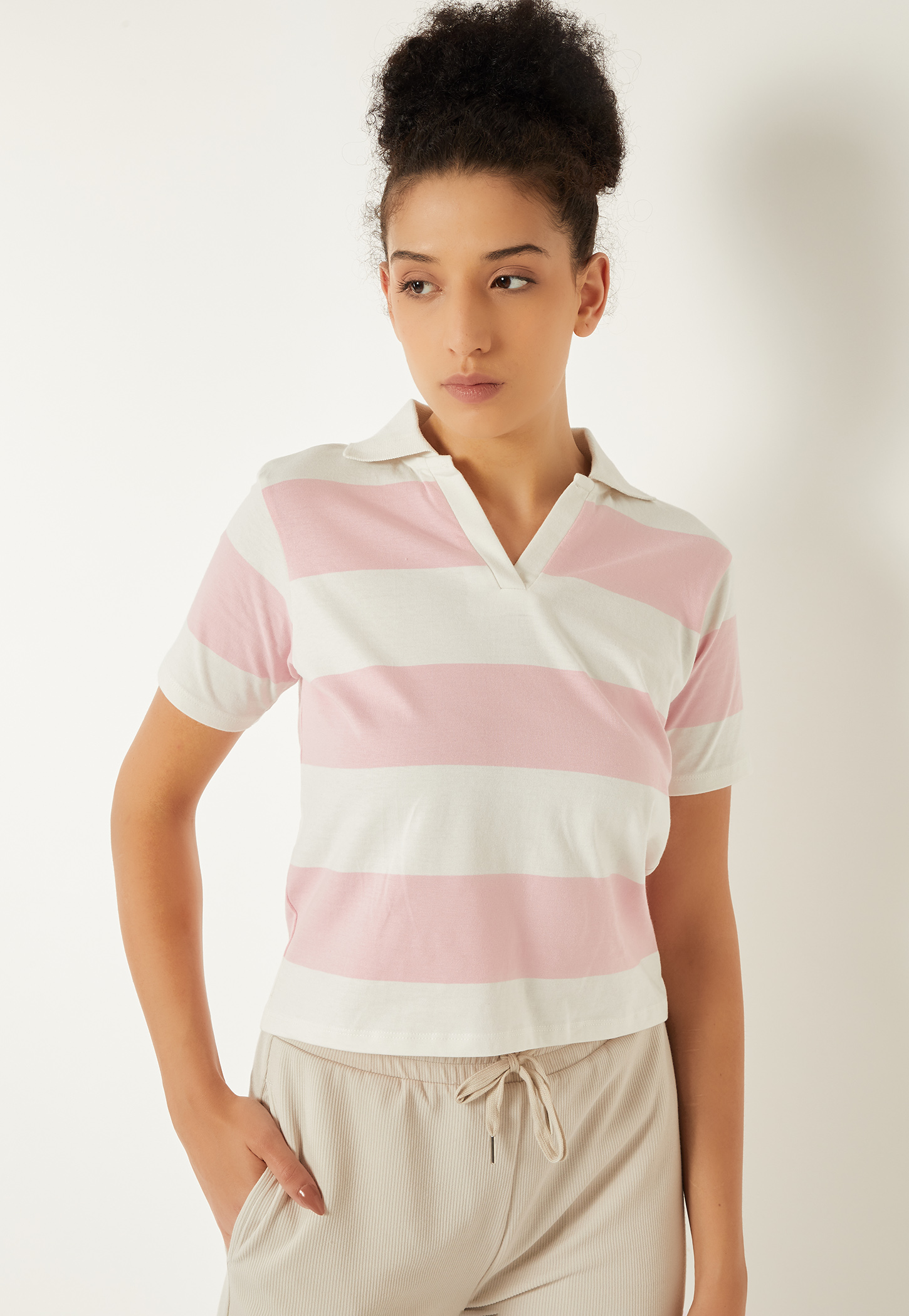 Women Striped Polo T-shirt-picture-20