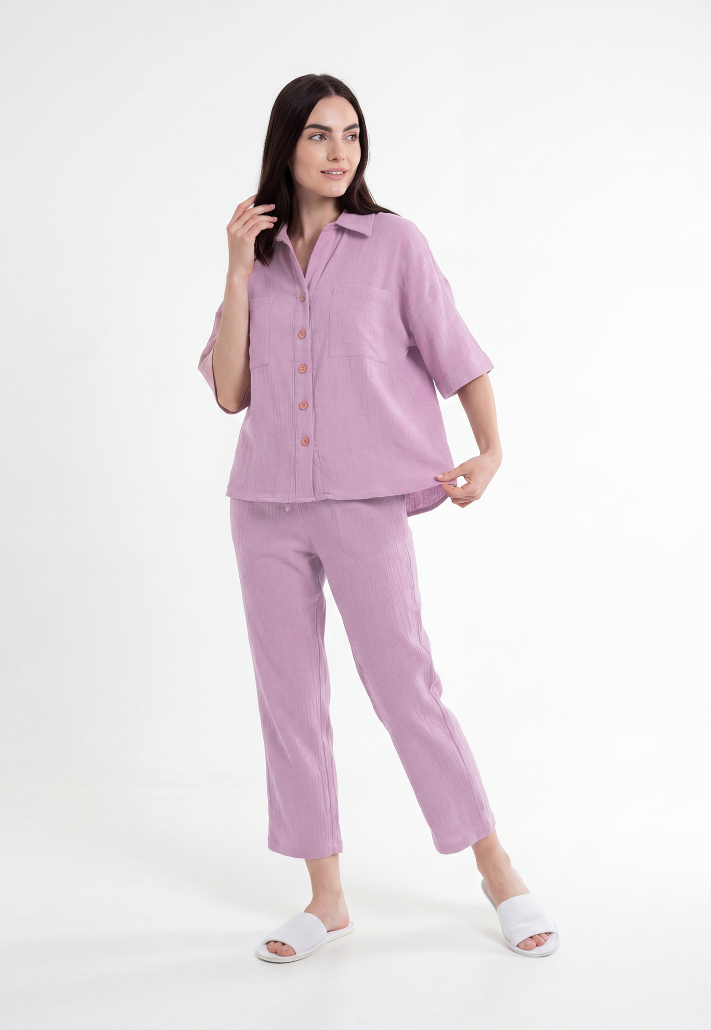 Women Solid PJ Set-picture-19