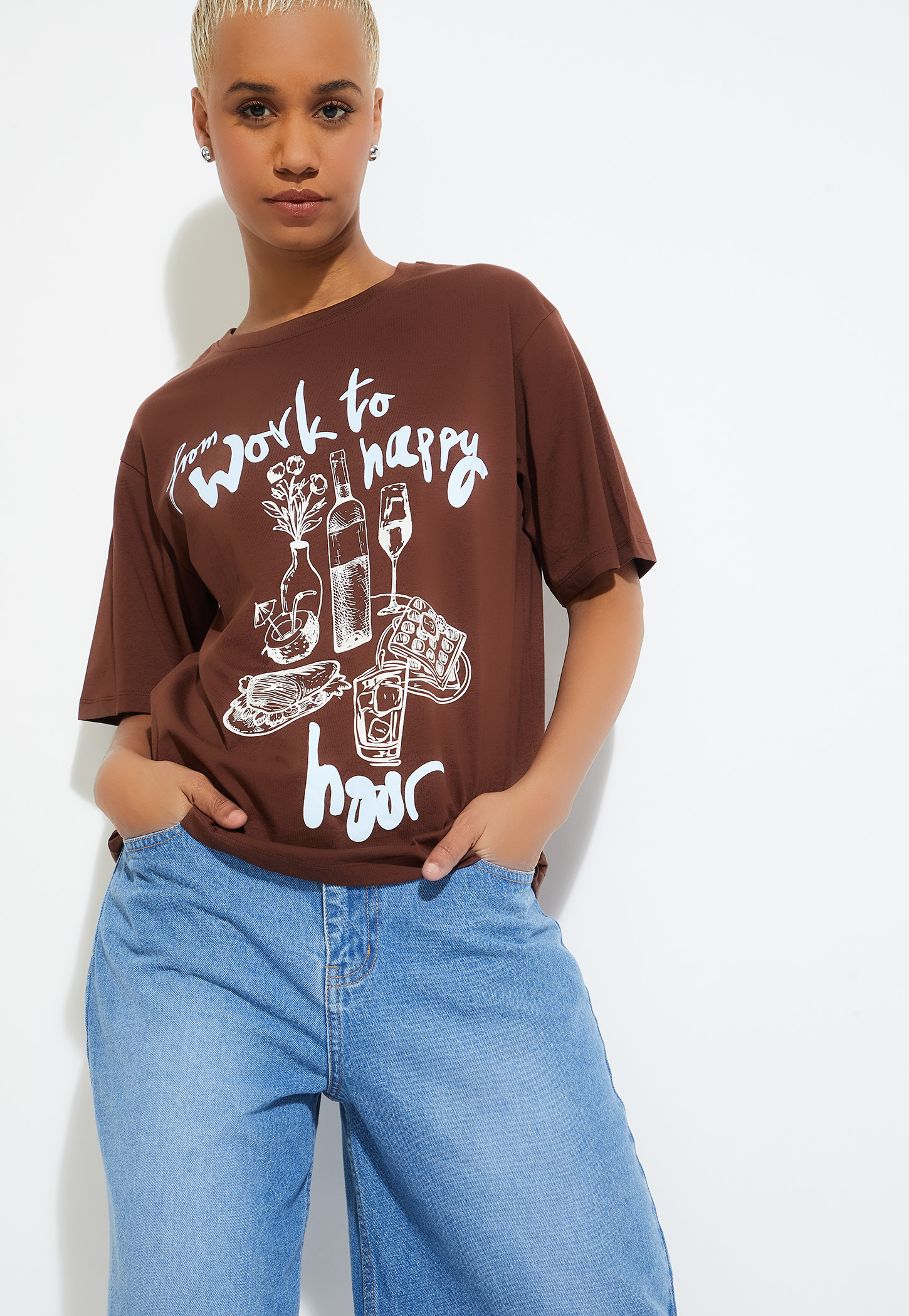 ALAYA F X URB_N Women Printed Relaxed Fit T-shirt-picture-37