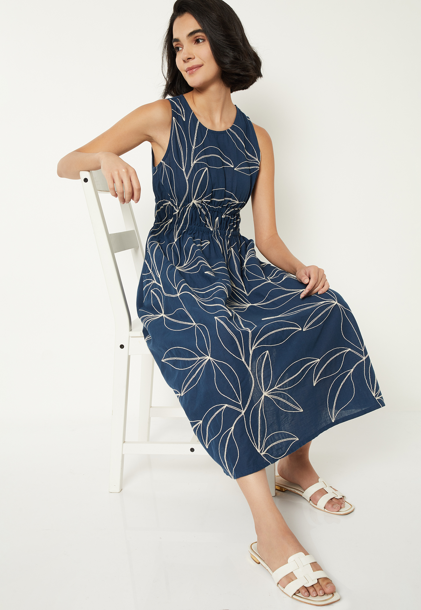 Women Embroidered A-line Midi Dress-picture-33