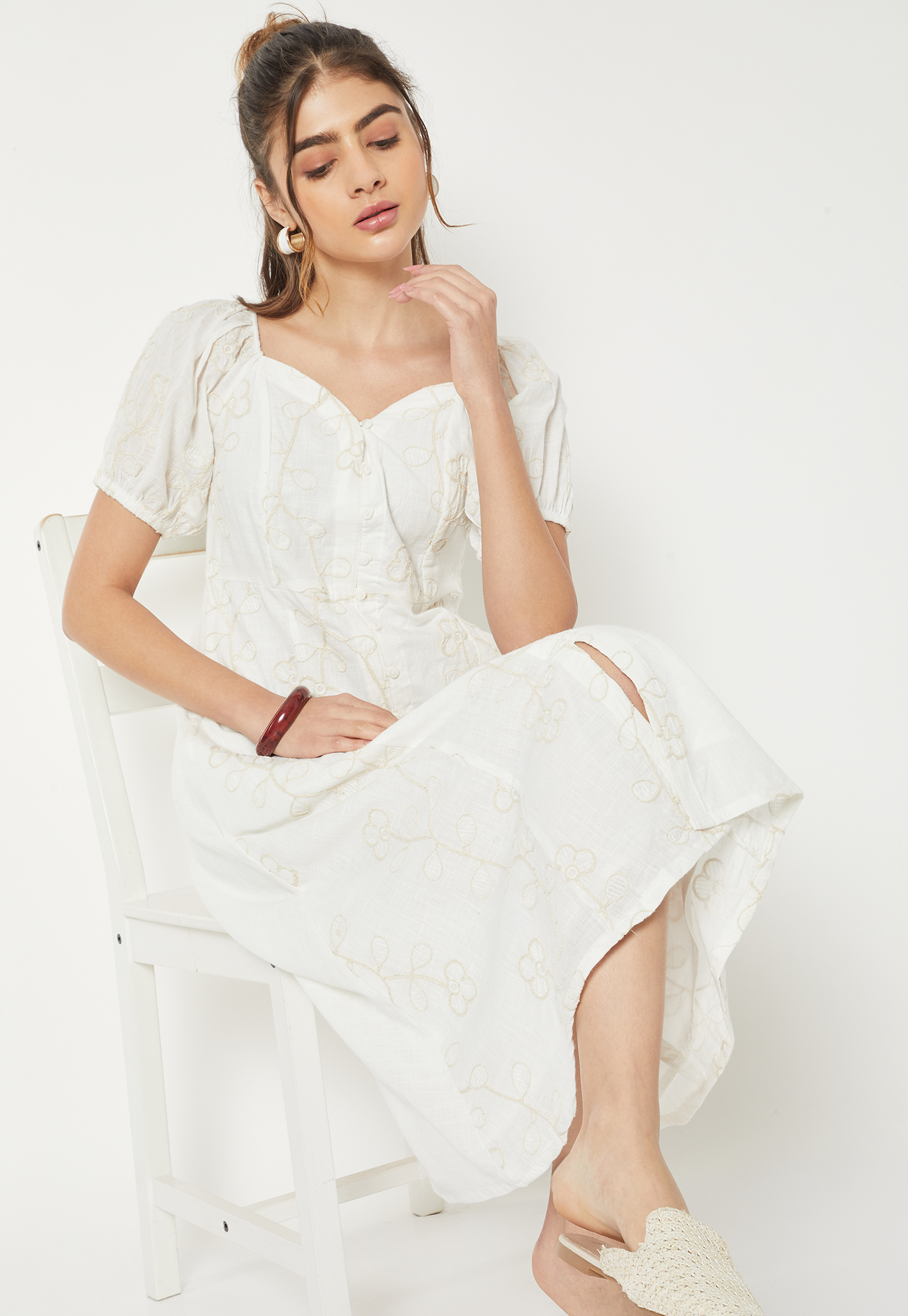 Women Embroidered Midi Dress-picture-52