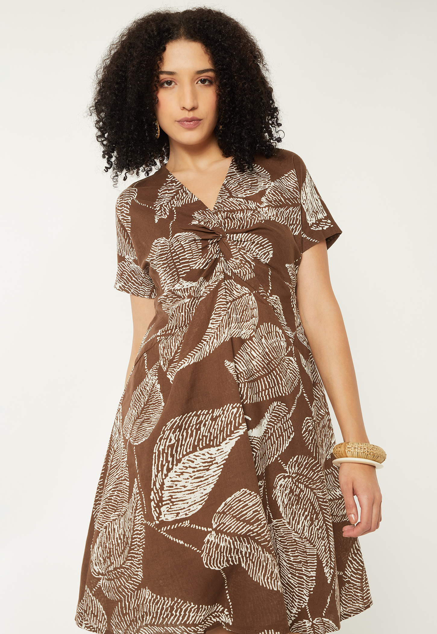Women Printed Twist Detail Dress-picture-12