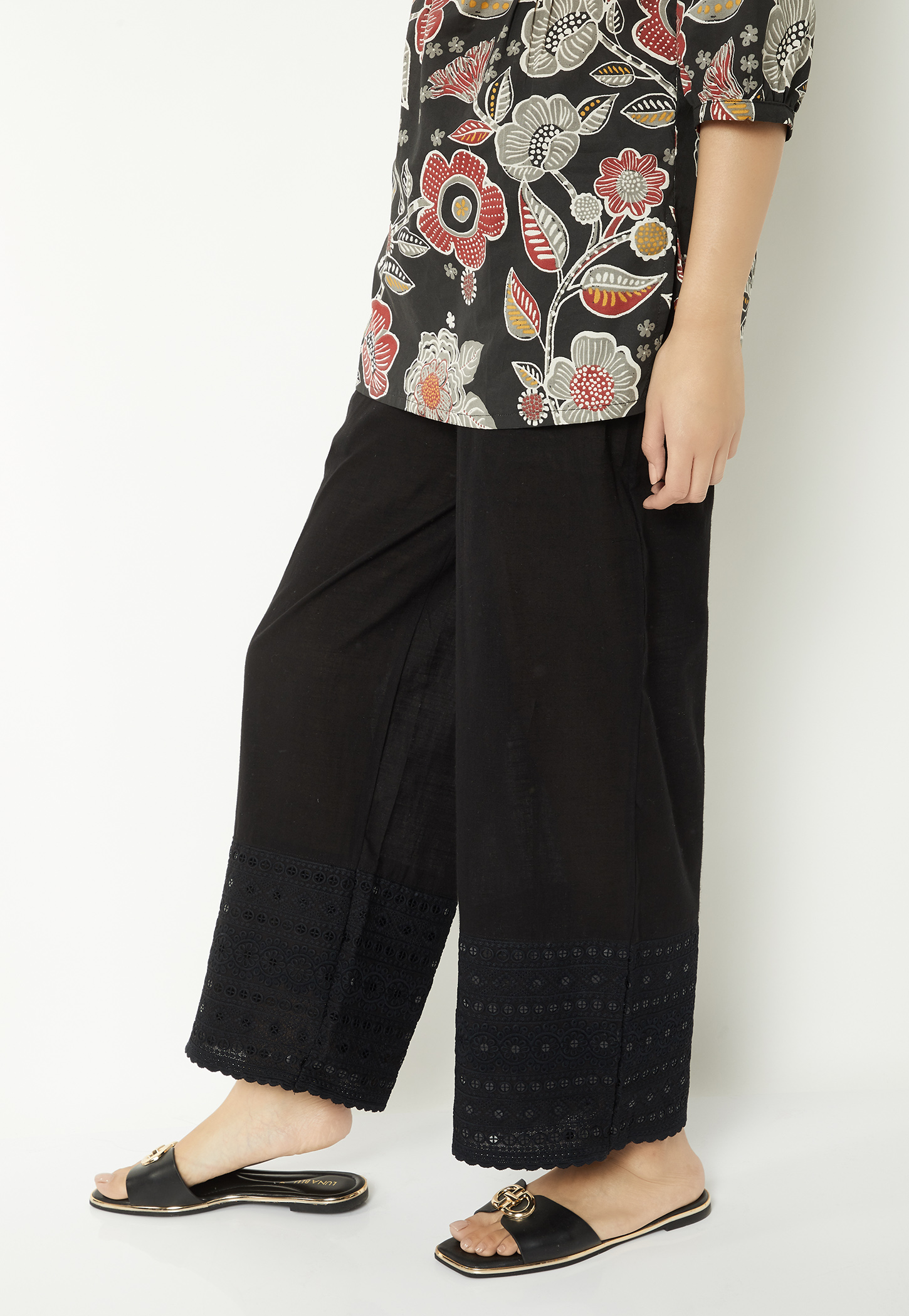 Women Embroidered Hem Palazzos-picture-32