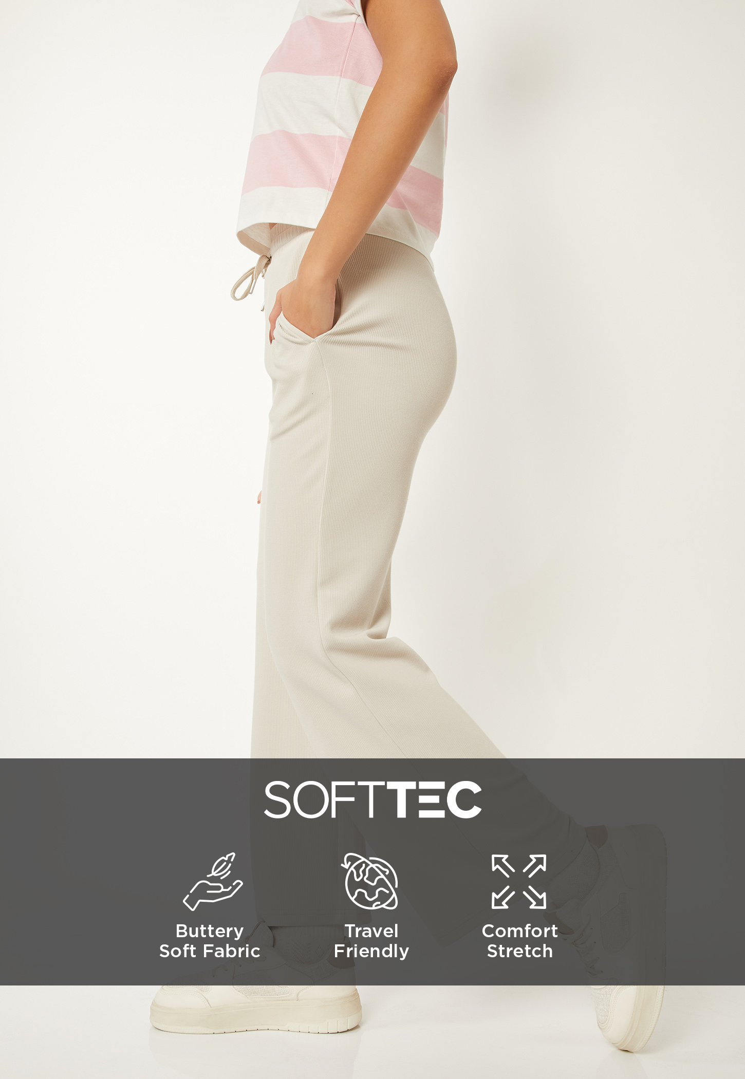 Women Solid Wide Leg Sports Track Pants-picture-22