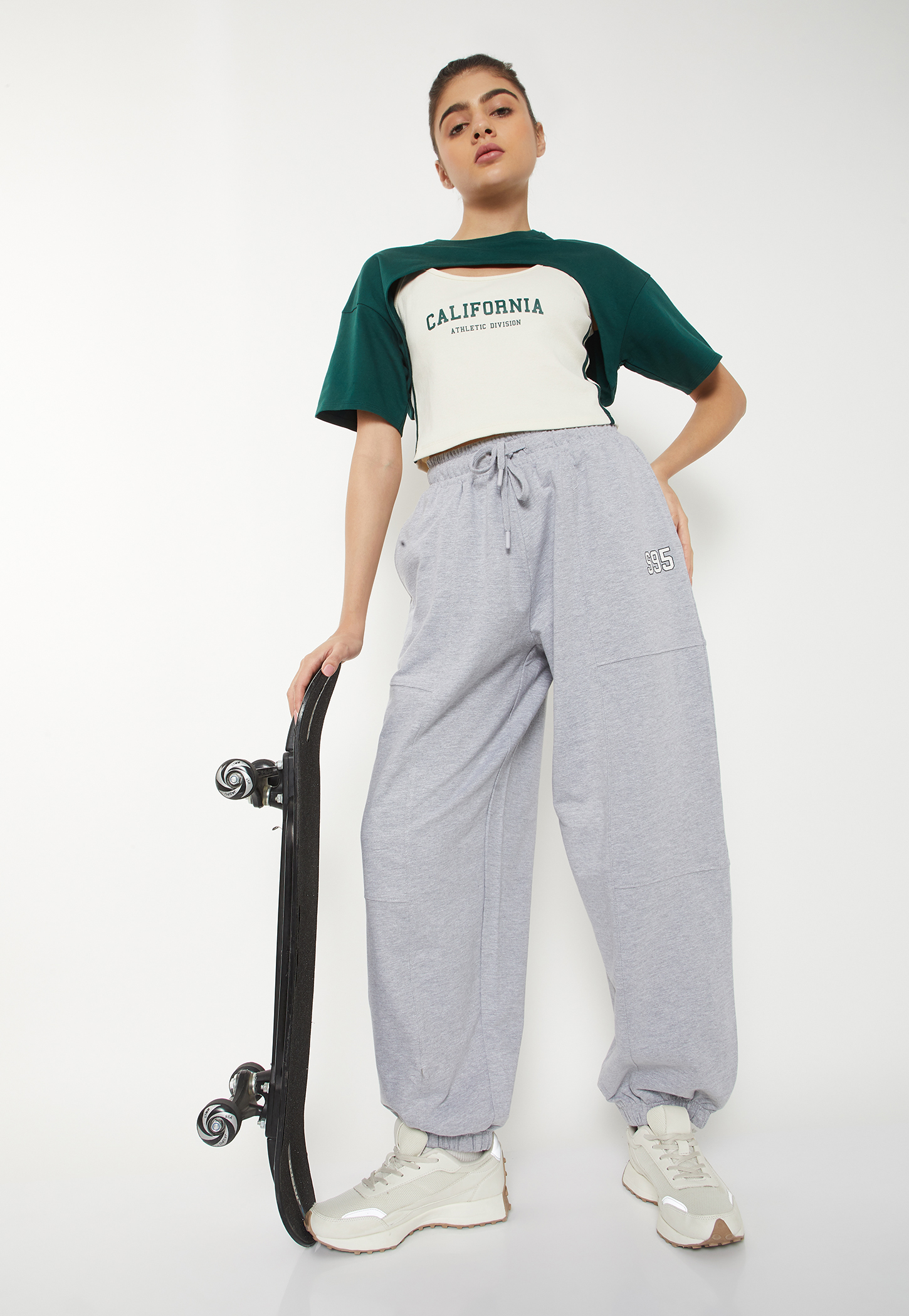 Women Heathered Sports Joggers-picture-48