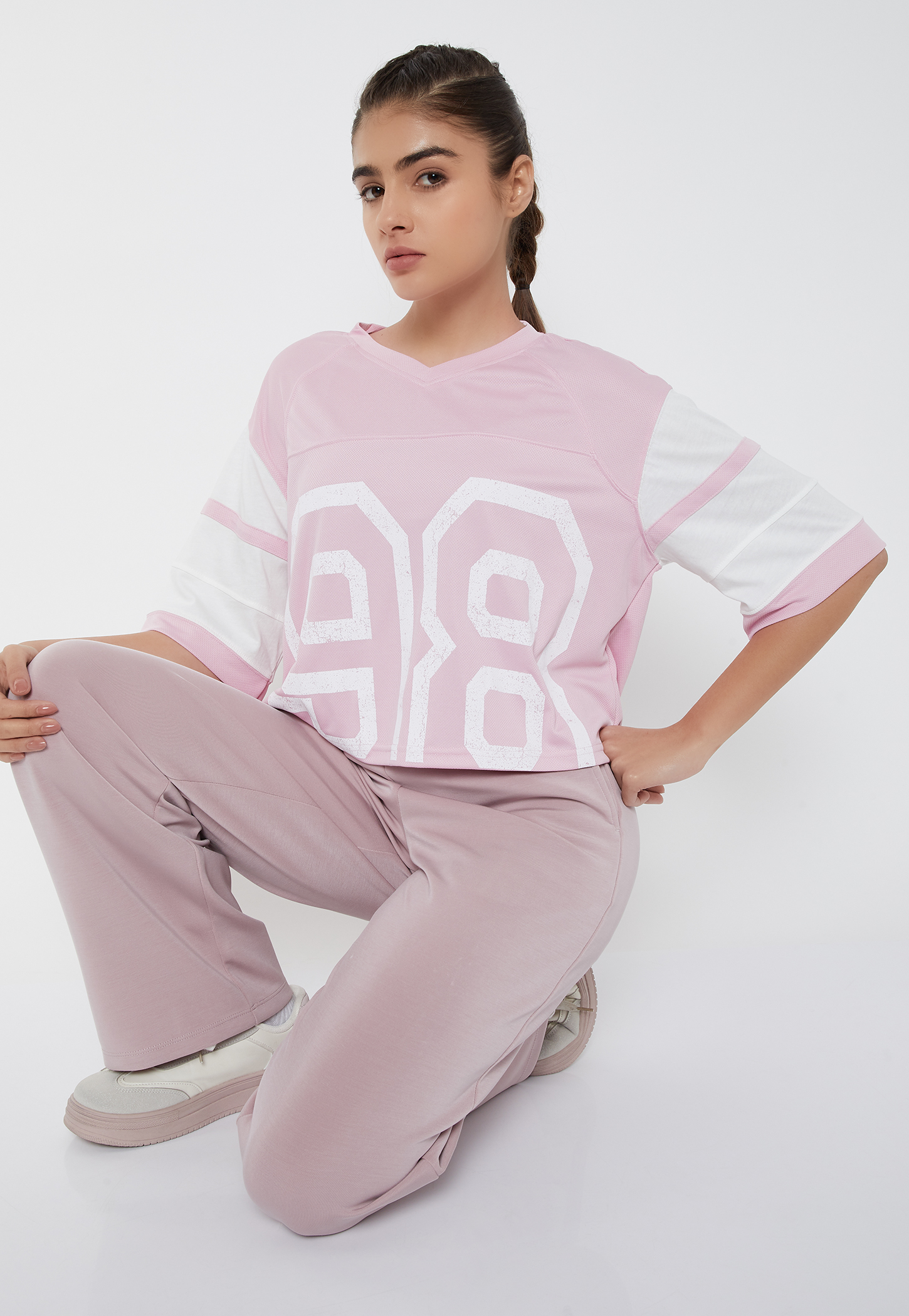 Women Printed Boxy Fit Sports T-shirt-image-10