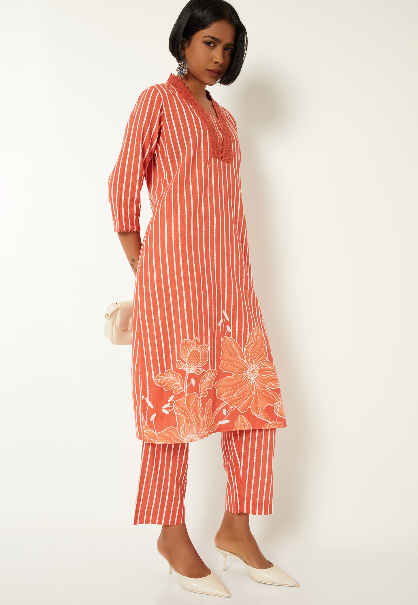 Women Striped Straight Kurta Set-image-10