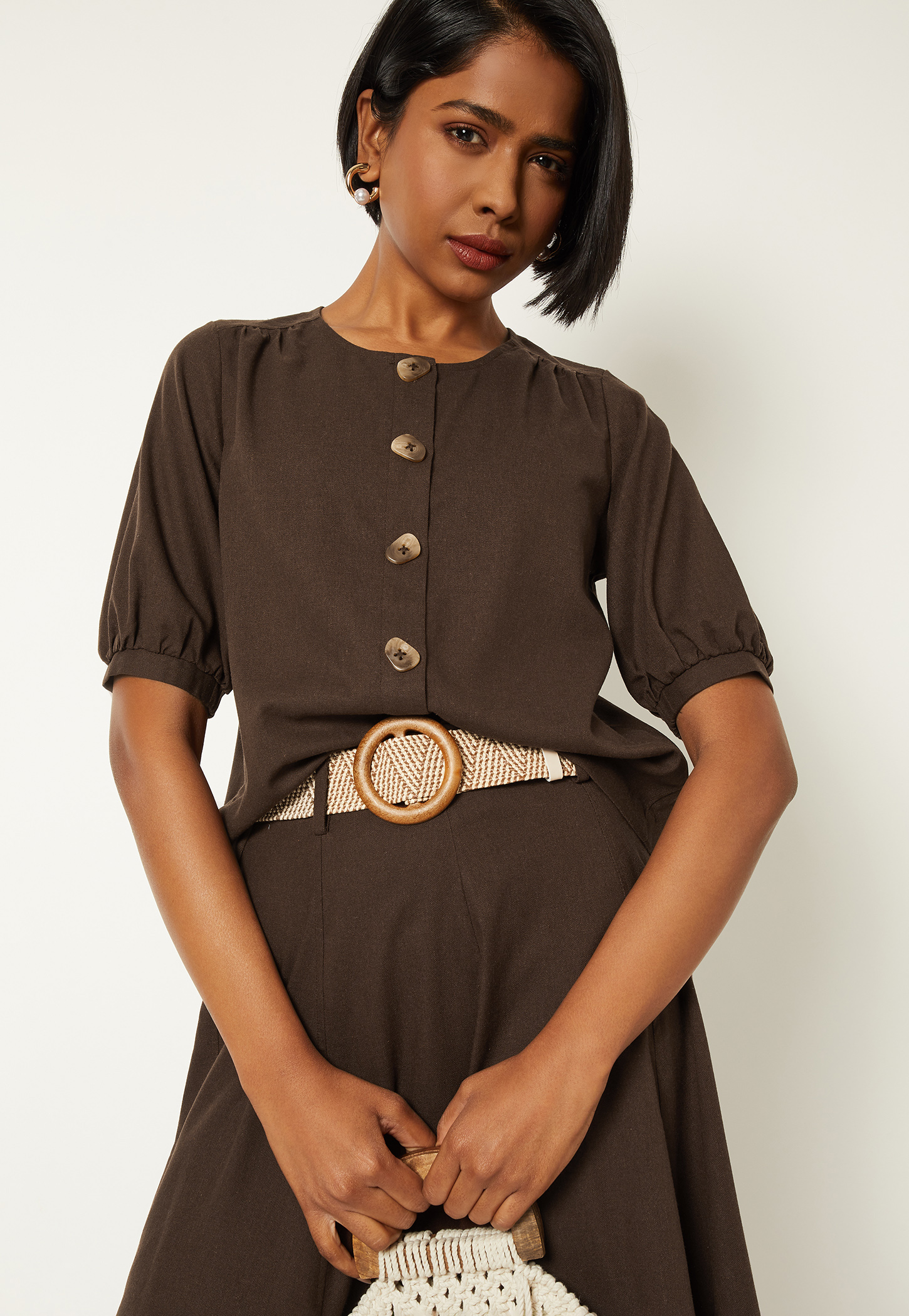 Women Solid Puffed Sleeve Top-picture-30