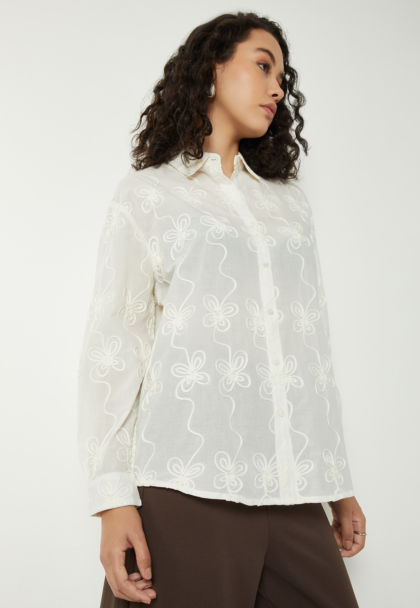 Women Embroidered Oversized Shirt-picture-34