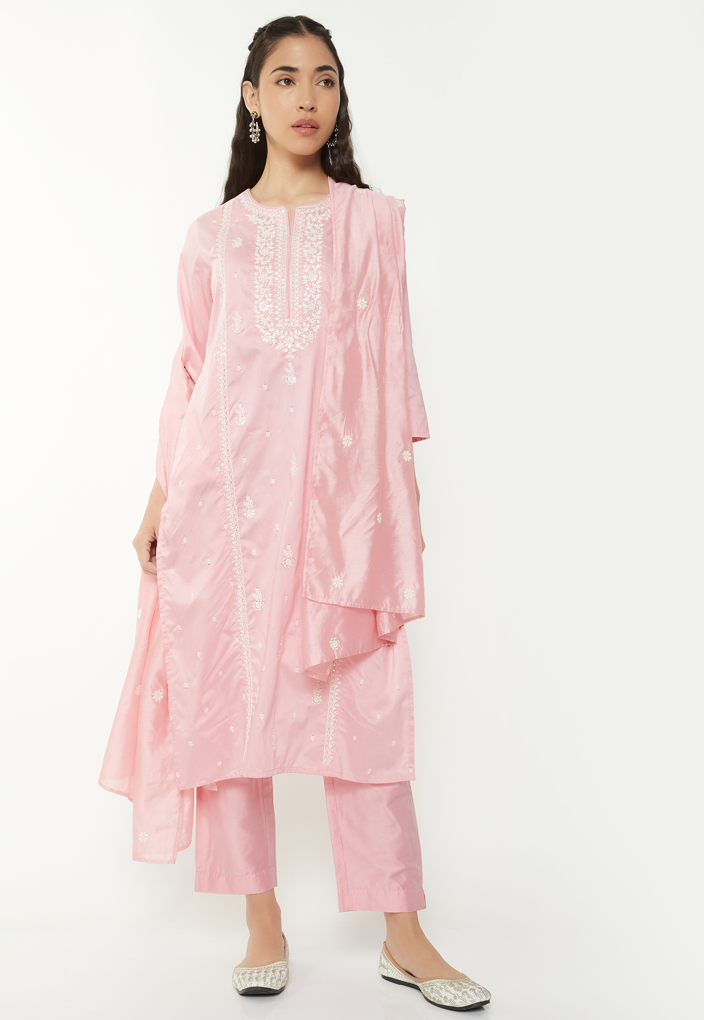 Women Embroidered Straight Kurts Set-picture-20