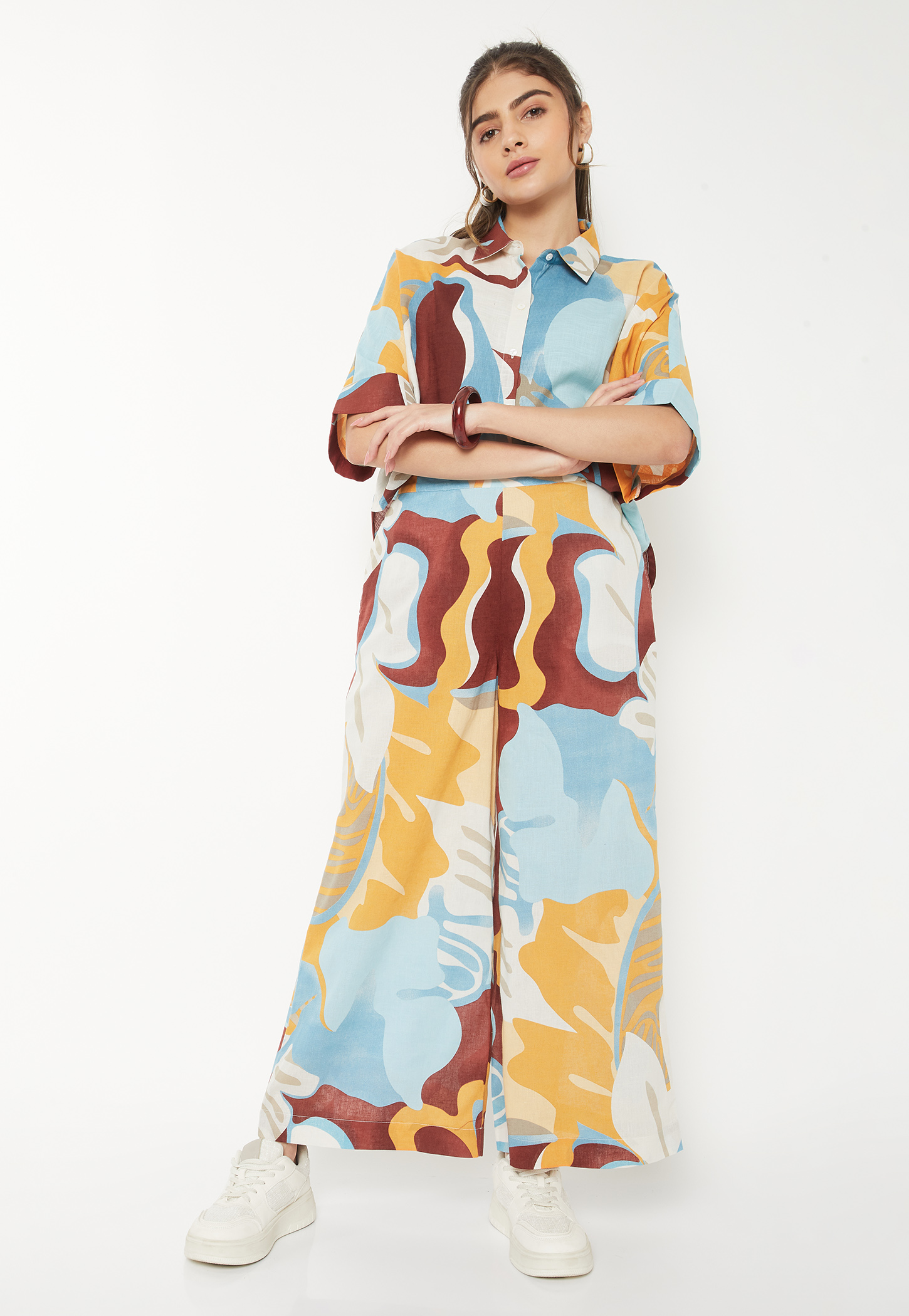Women Printed Flared Palazzos-image-11