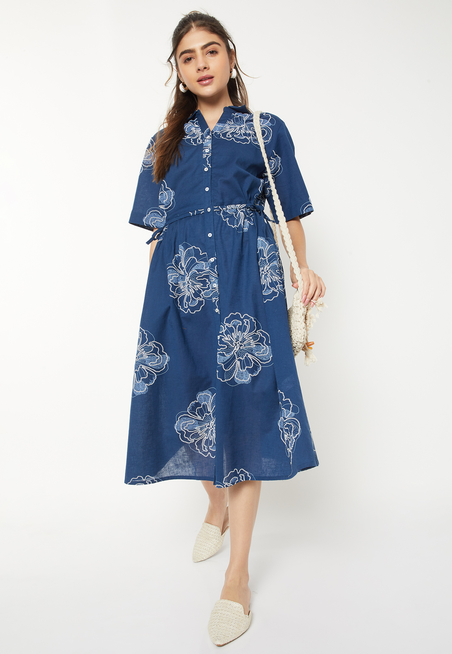 Women Embroidered Shirt Dress-picture-35